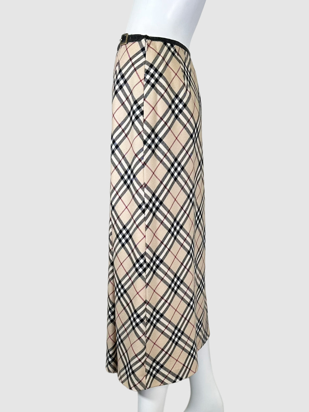 Burberry Check Print Midi Skirt - Size 40