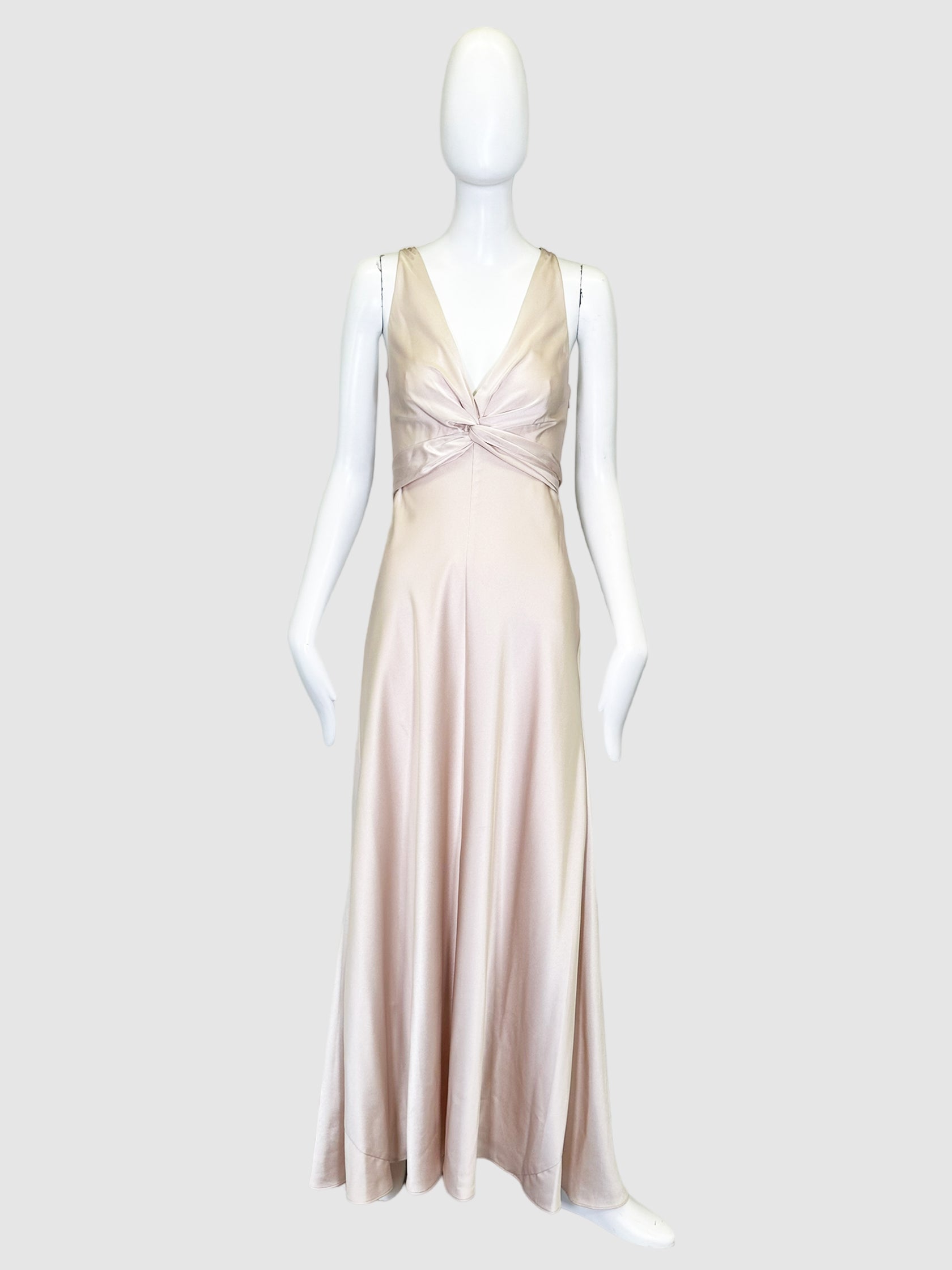 BCBG Satin Cross Back Maxi Dress - Size 2