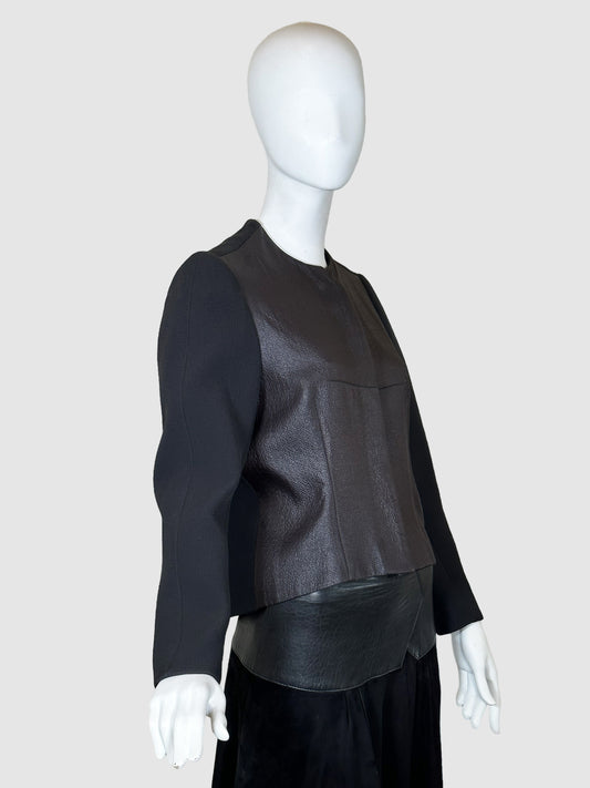 Balenciaga Contrast Wool-Blend Jacket - Size 40(S)