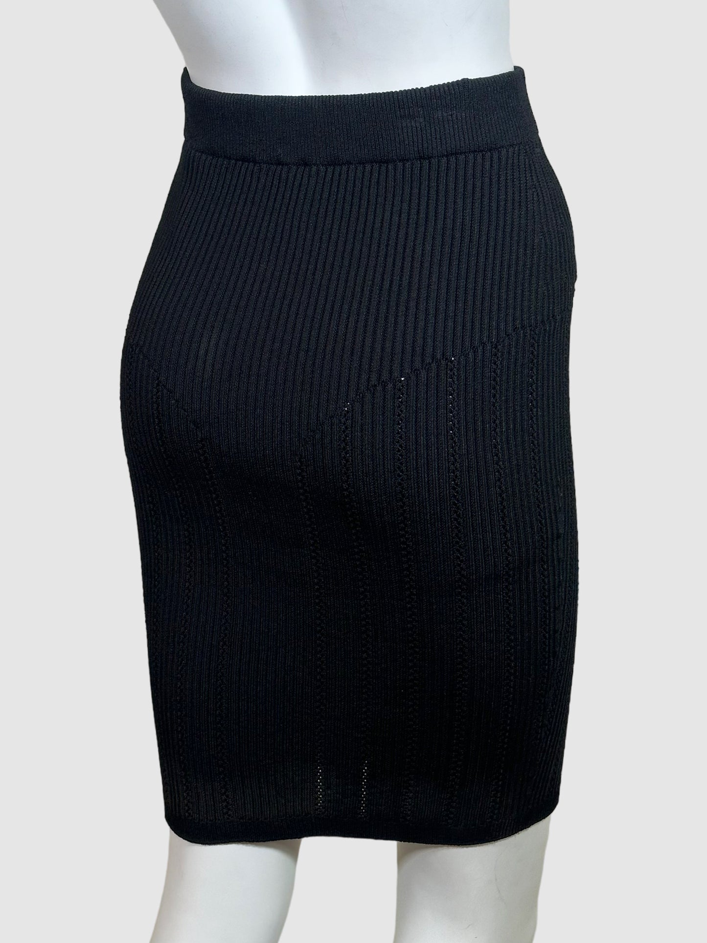 Knit Ribbed Mini Skirt - Size 36