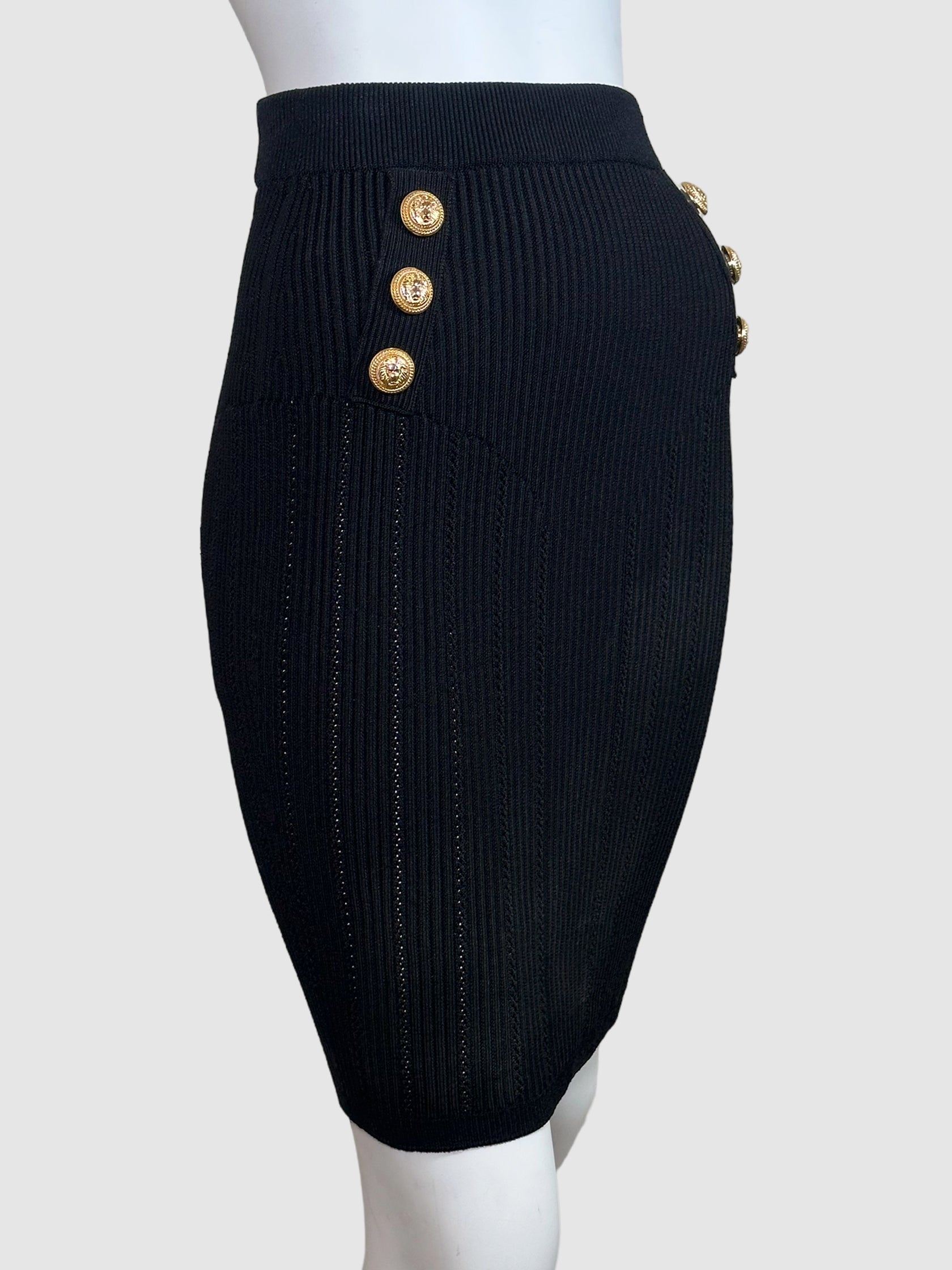 Knit Ribbed Mini Skirt - Size 36