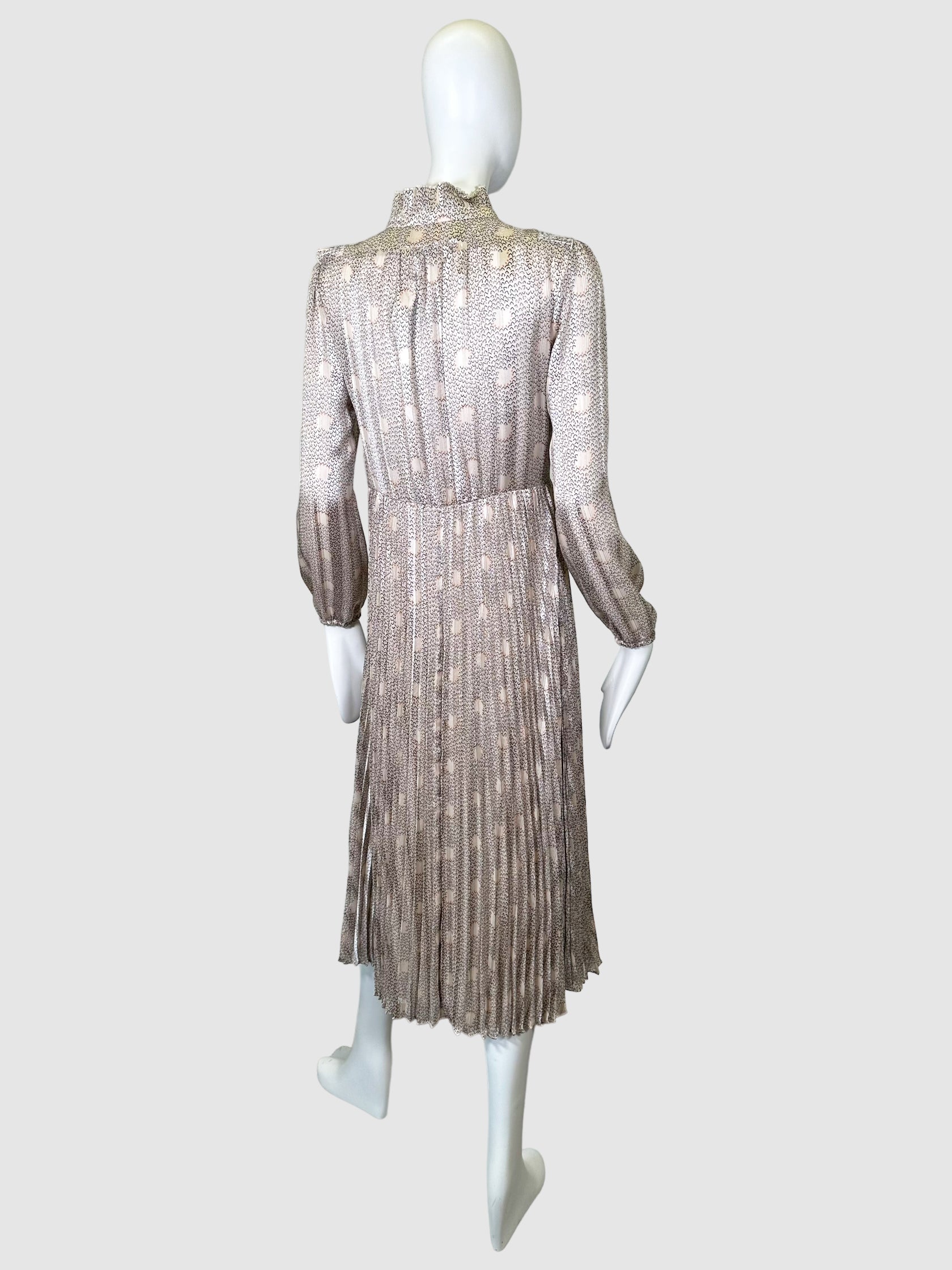 ba&sh Patterned Pleated Midi Dress - Size XS