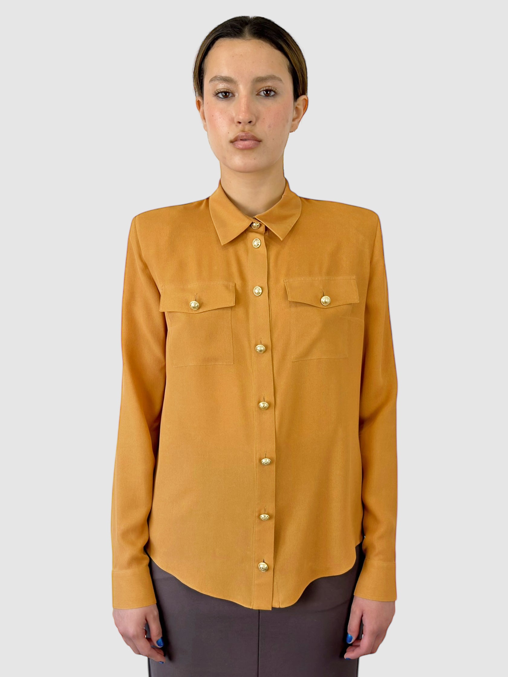 Silk Button-Up Top