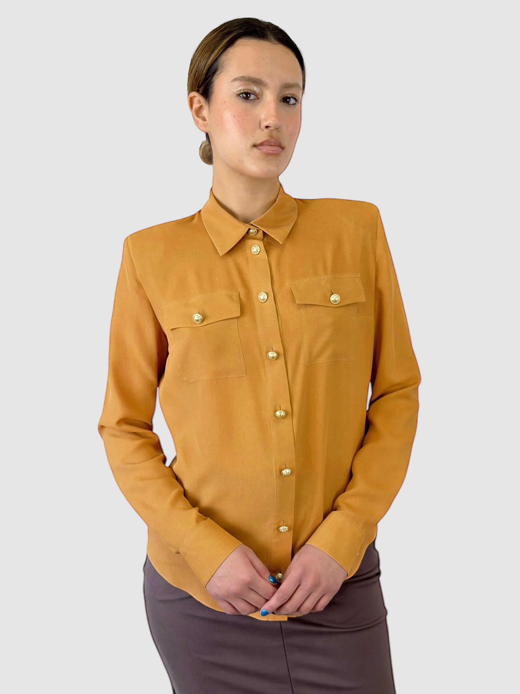 Silk Button-Up Top