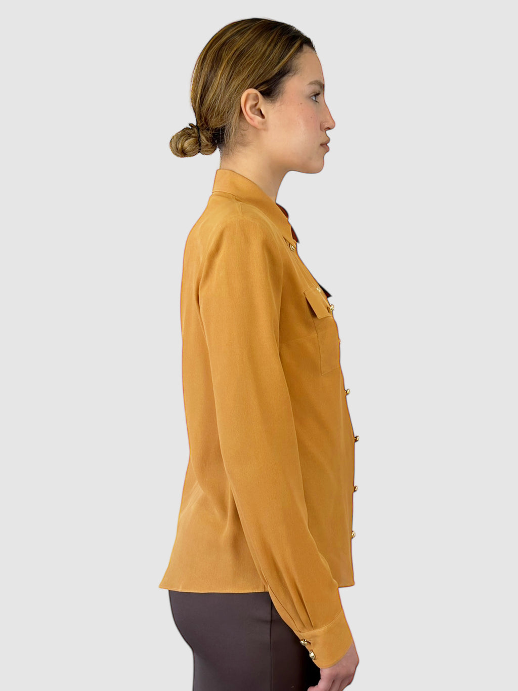 Silk Button-Up Top