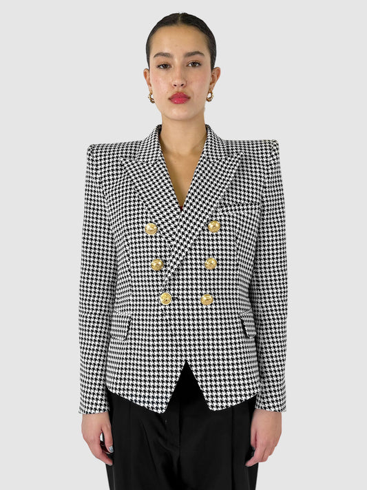 Houndstooth Double-Breasted Blazer - Size 46