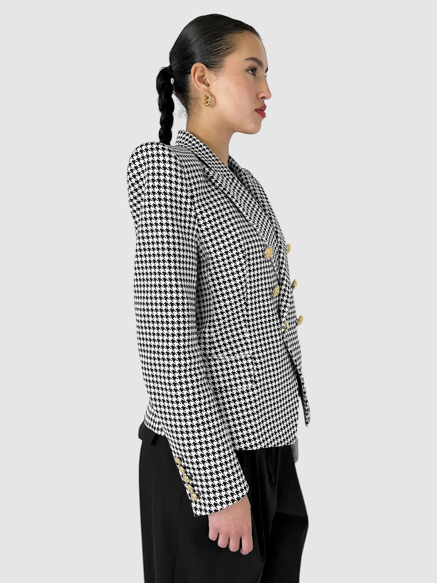 Houndstooth Double-Breasted Blazer - Size 46