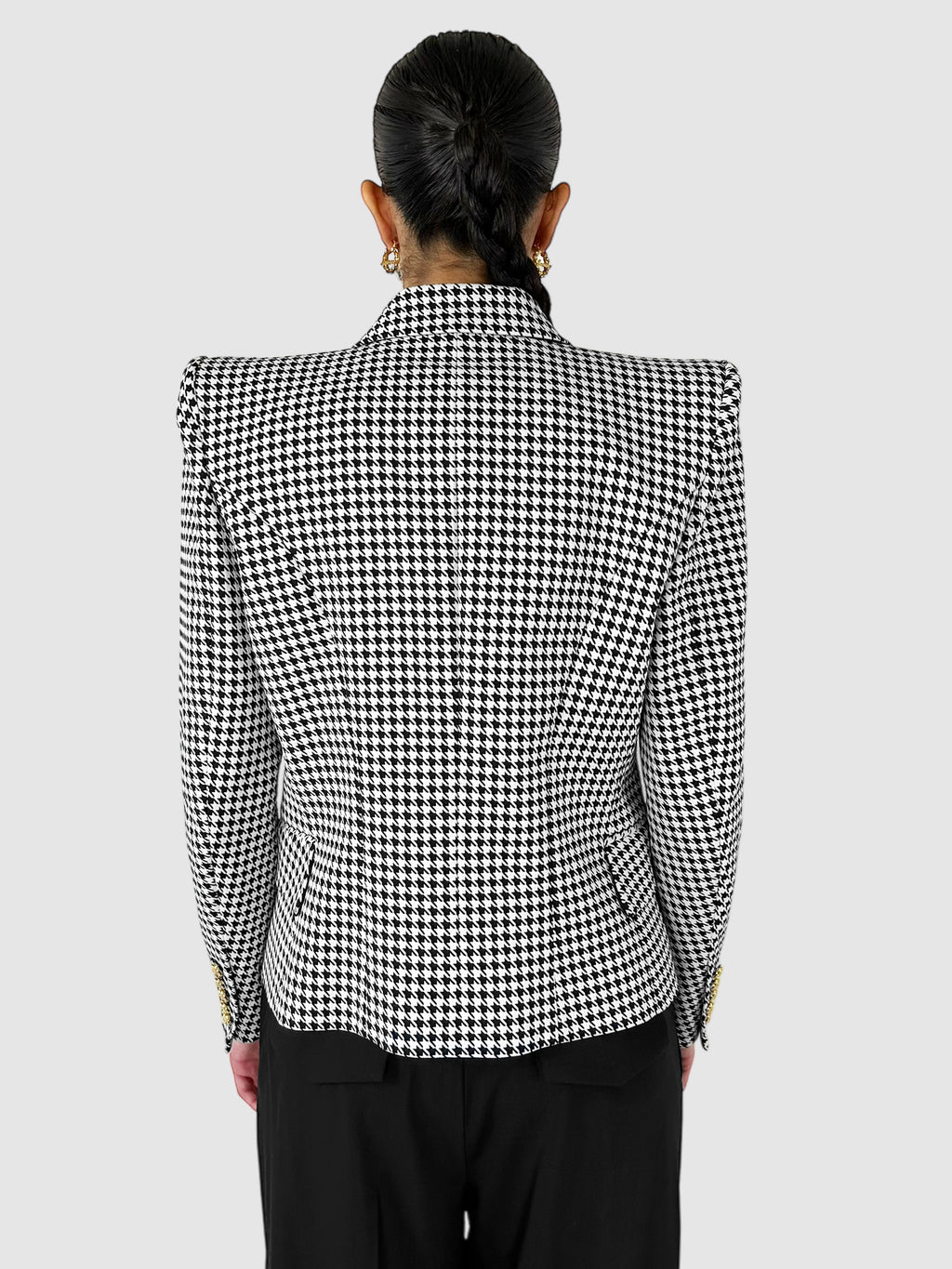 Houndstooth Double-Breasted Blazer - Size 46