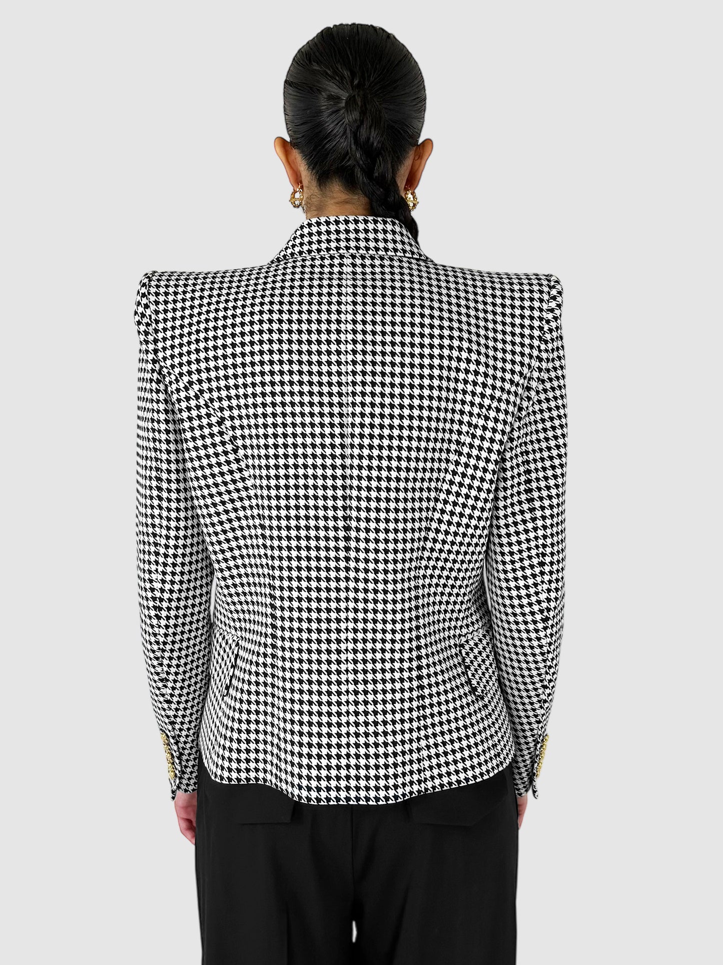 Houndstooth Double-Breasted Blazer - Size 46