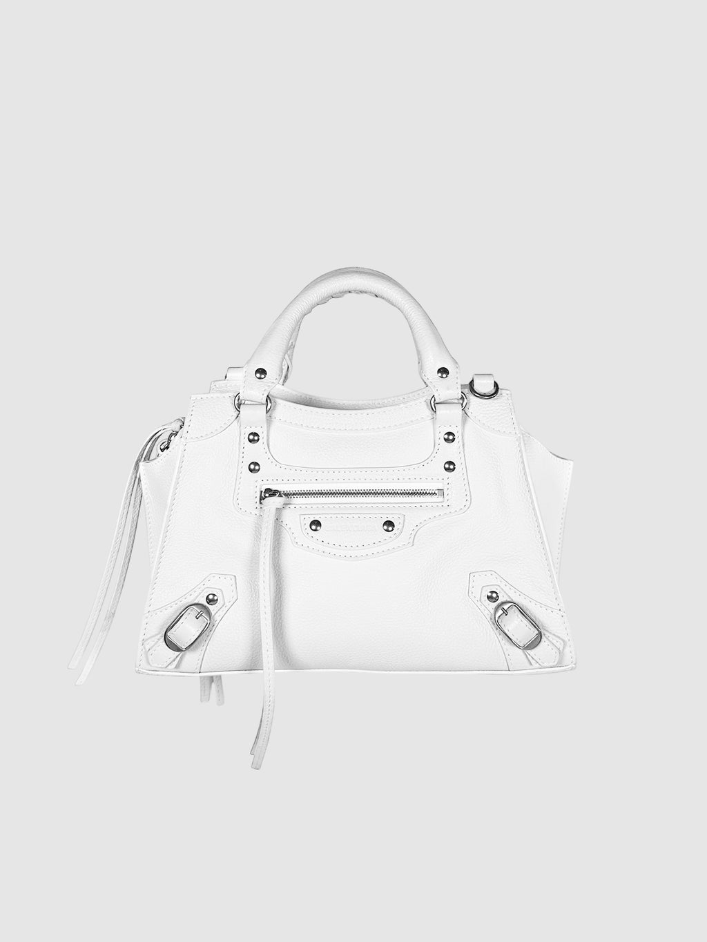 Balenciaga White Leather Neo Classic Mini City Bag Luxury Designer Resale Handbag Consignment Secondhand Trendy Toronto Canada