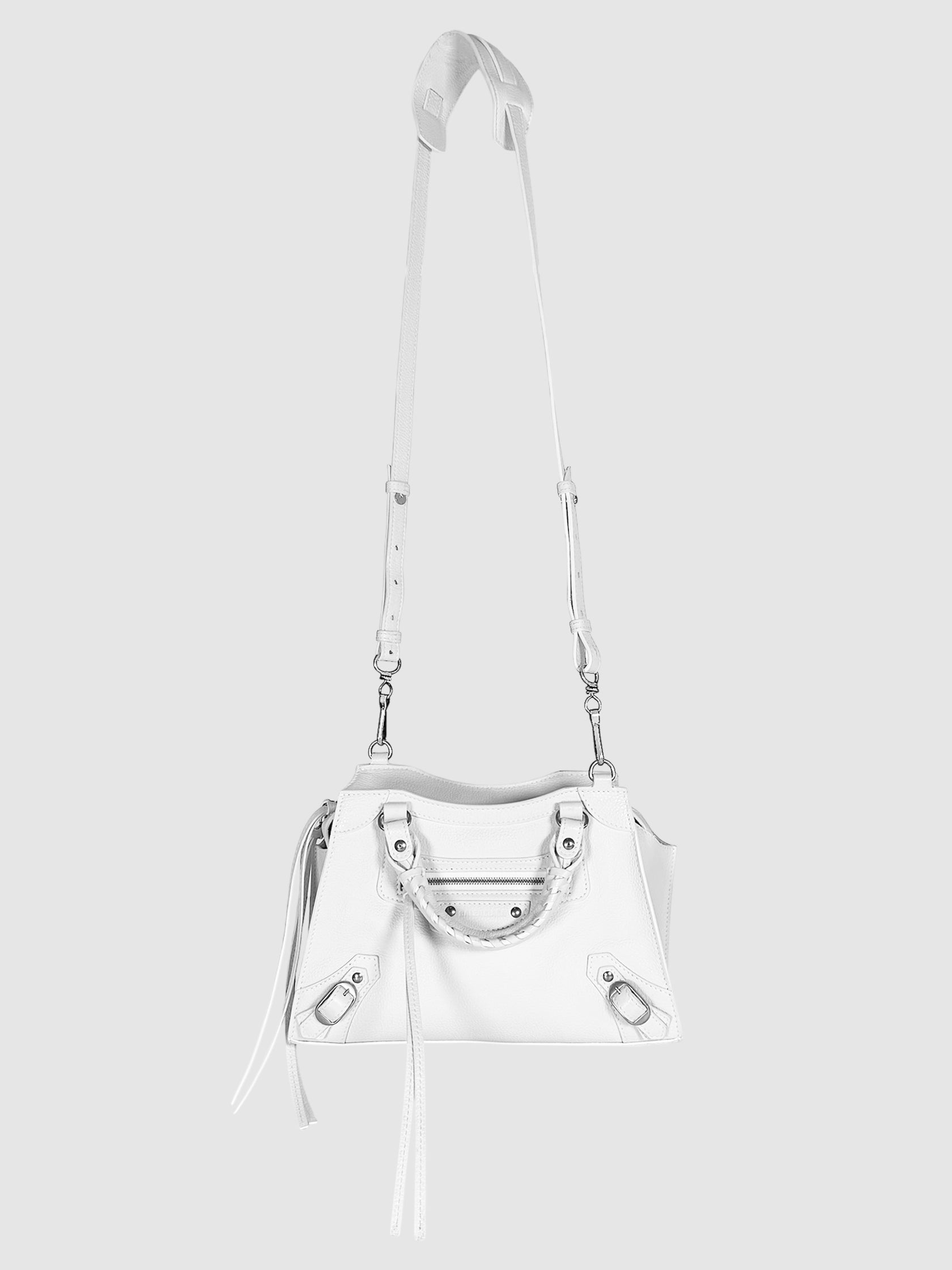 Balenciaga White Leather Neo Classic Mini City Bag Luxury Designer Resale Handbag Consignment Secondhand Trendy Toronto Canada