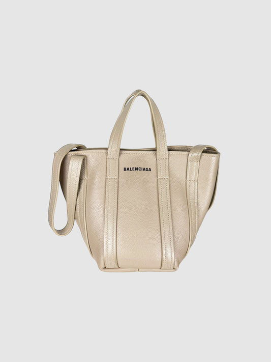 Balenciaga Beige Leather XS North-South Everyday Bag Luxury Designer Resale Consignment Toronto Canada Secondhand