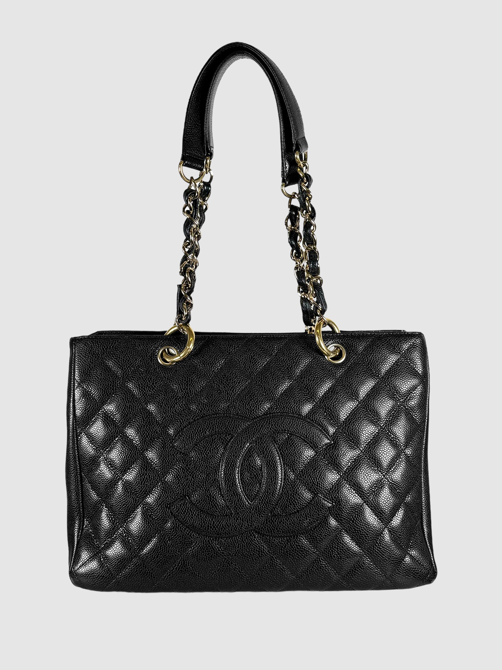 Chanel Caviar Quilted Grand Shopping Tote leather shoulder bag consignment canada luxury resale secondhand