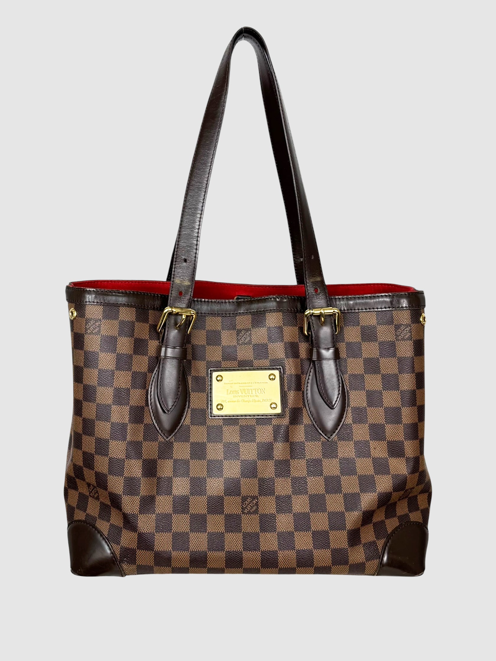 Louis Vuitton Brown Damier Ebene Hampstead MM Shoulder Bag Luxury Designer Resale Consignment Secondhand Toronto Canada