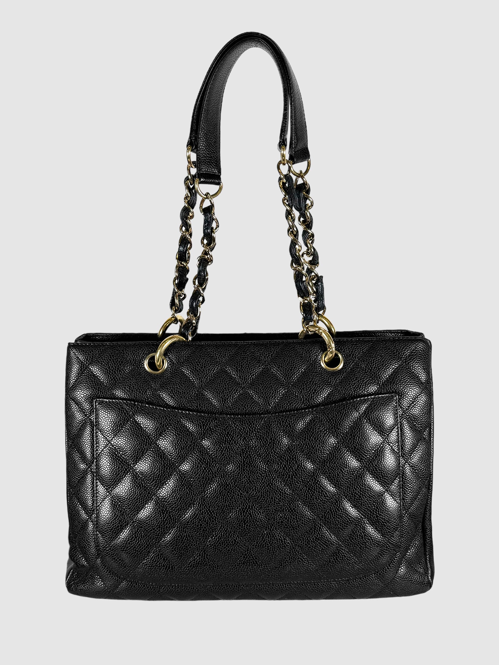 Chanel Caviar Quilted Grand Shopping Tote leather shoulder bag consignment canada luxury resale secondhand