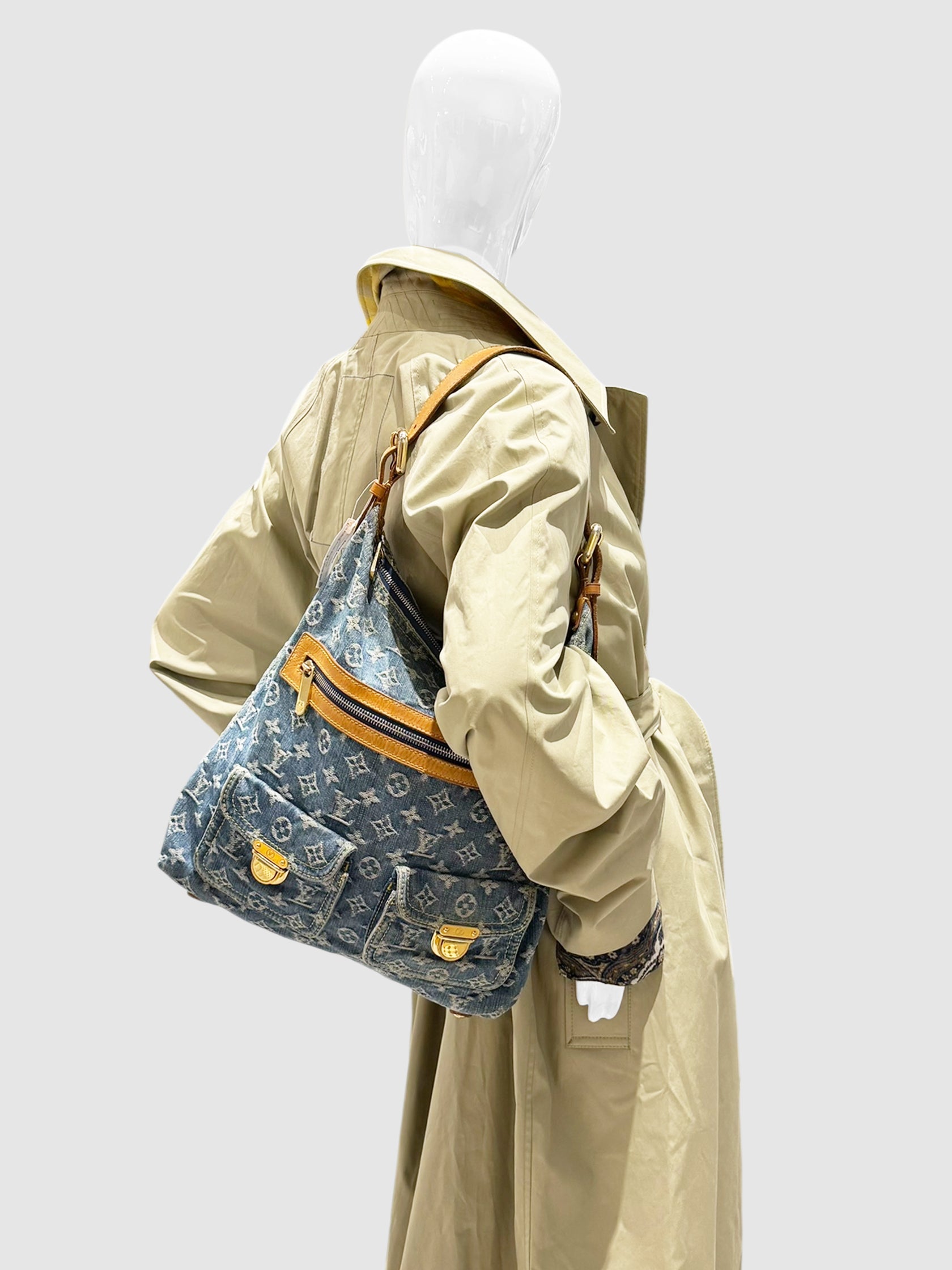 Denim Monogram Baggy Bag