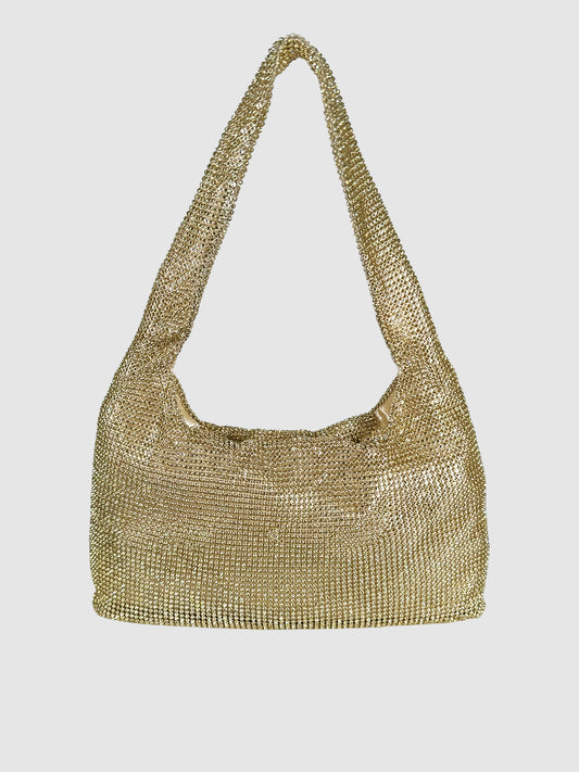 Rhinestone Mesh Shoulder Bag