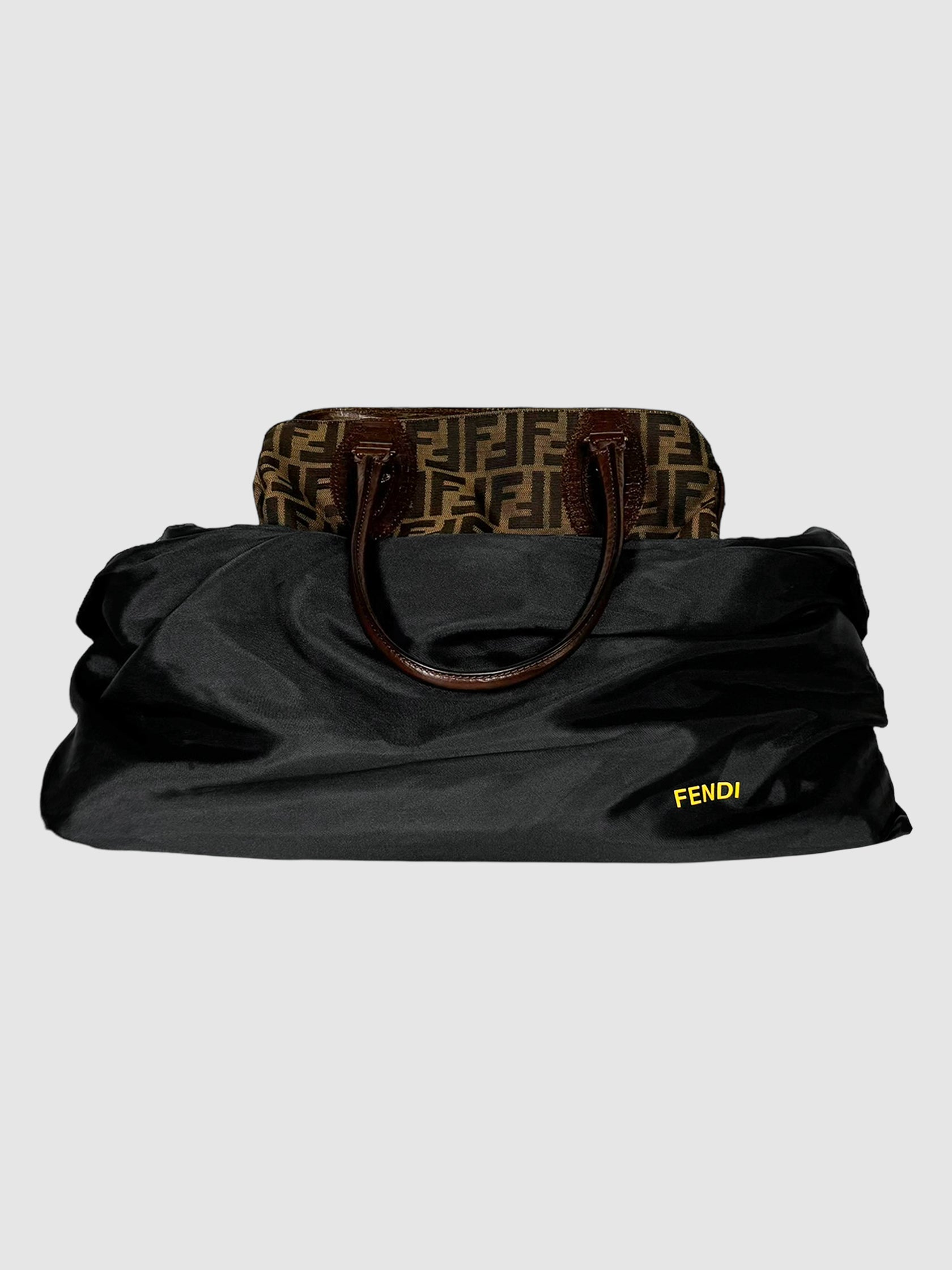 Fendi Large Zucca Ethniko Shoulder Bag Consignment Secondhand Designer Luxury Resale Toronto Trendy