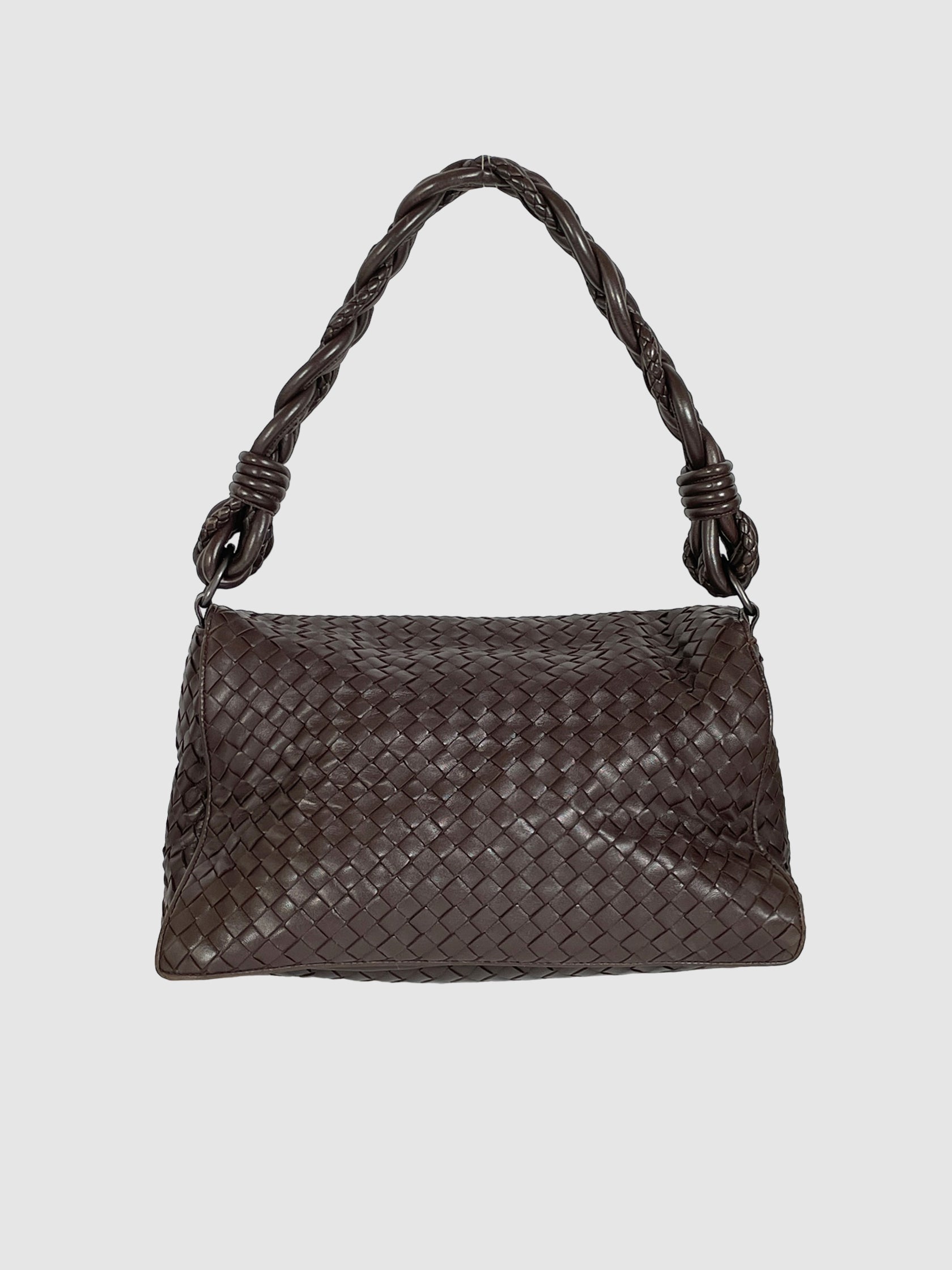 Braided Double Flap Handbag