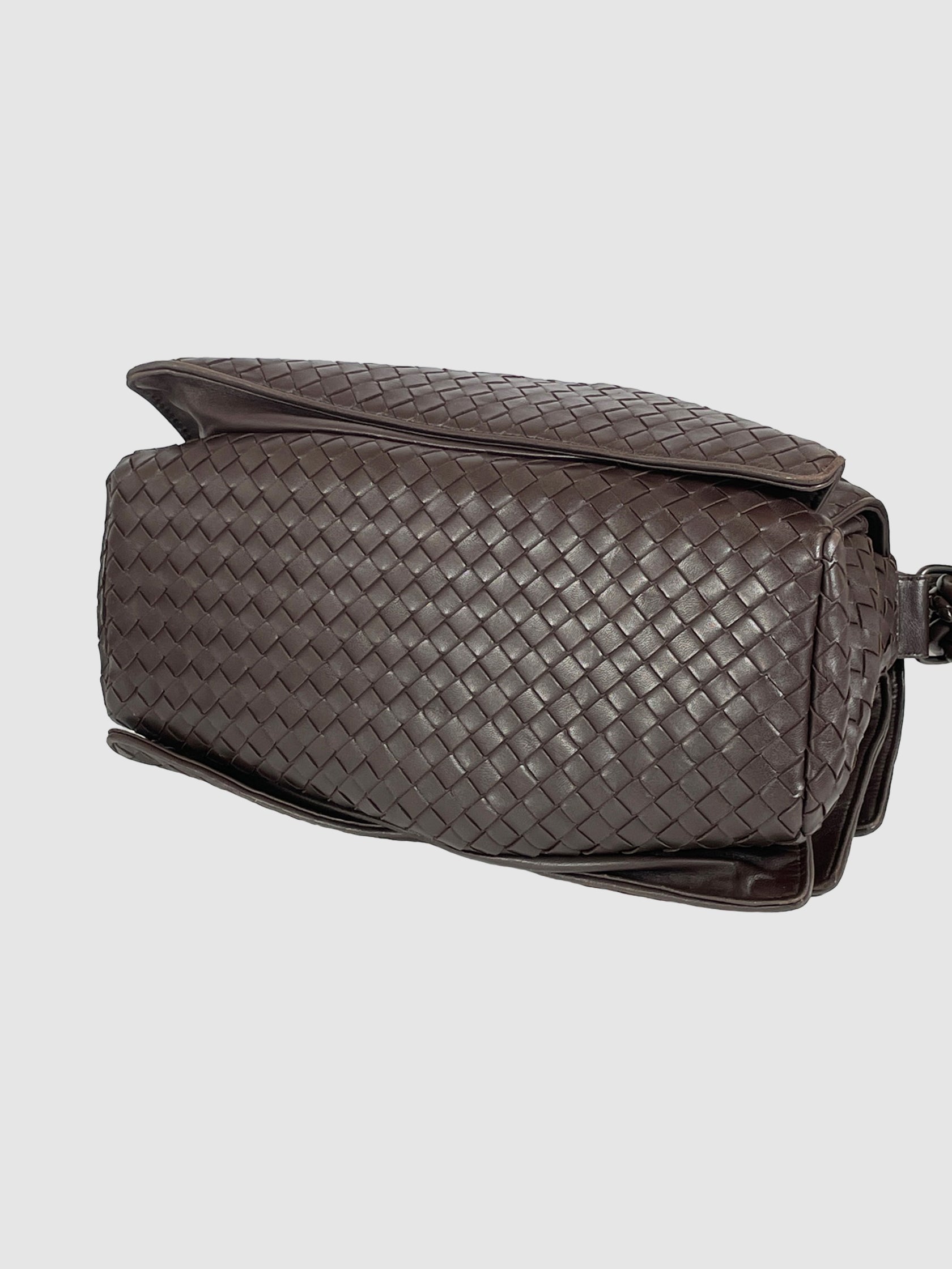 Braided Double Flap Handbag