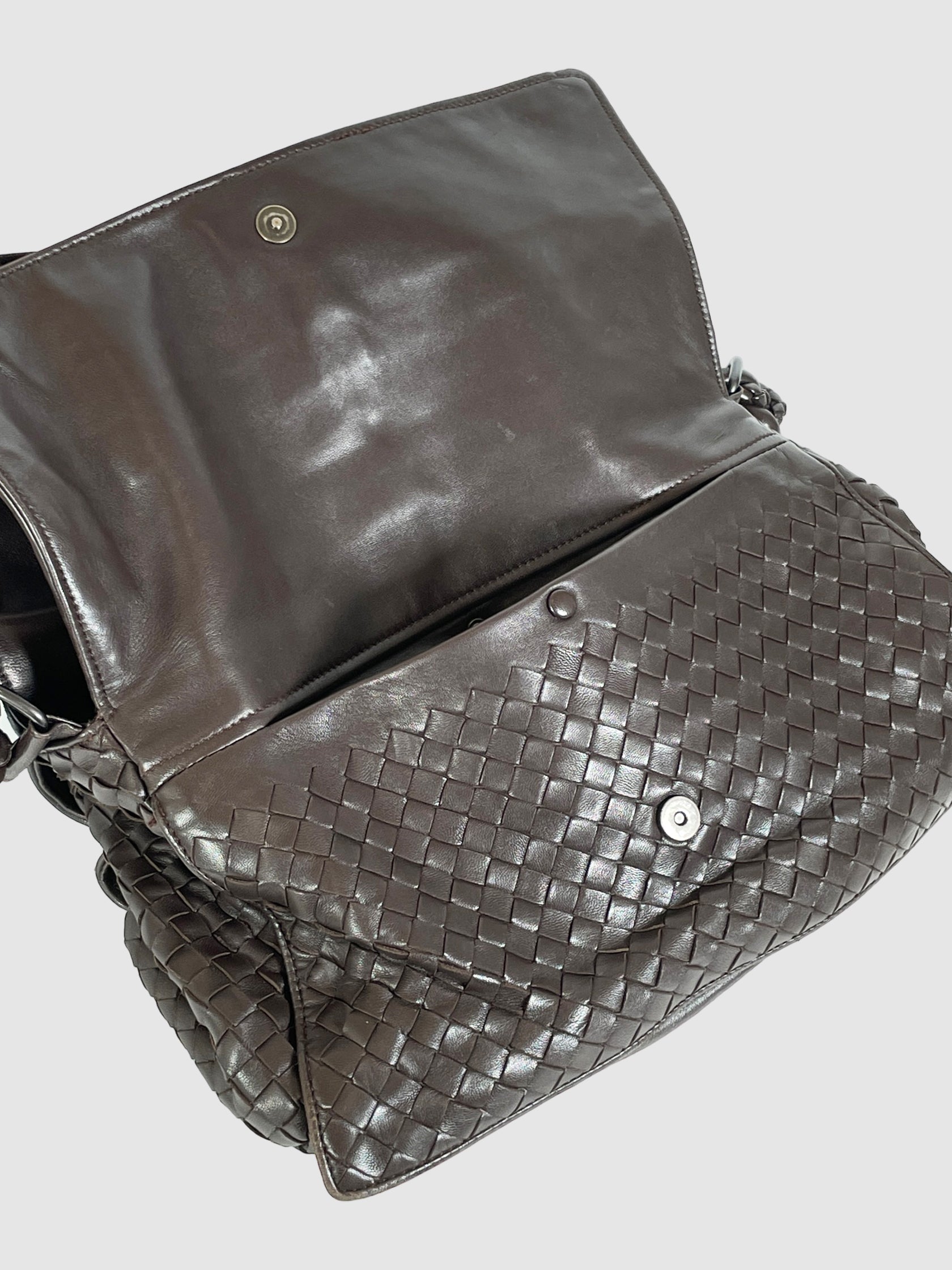 Braided Double Flap Handbag