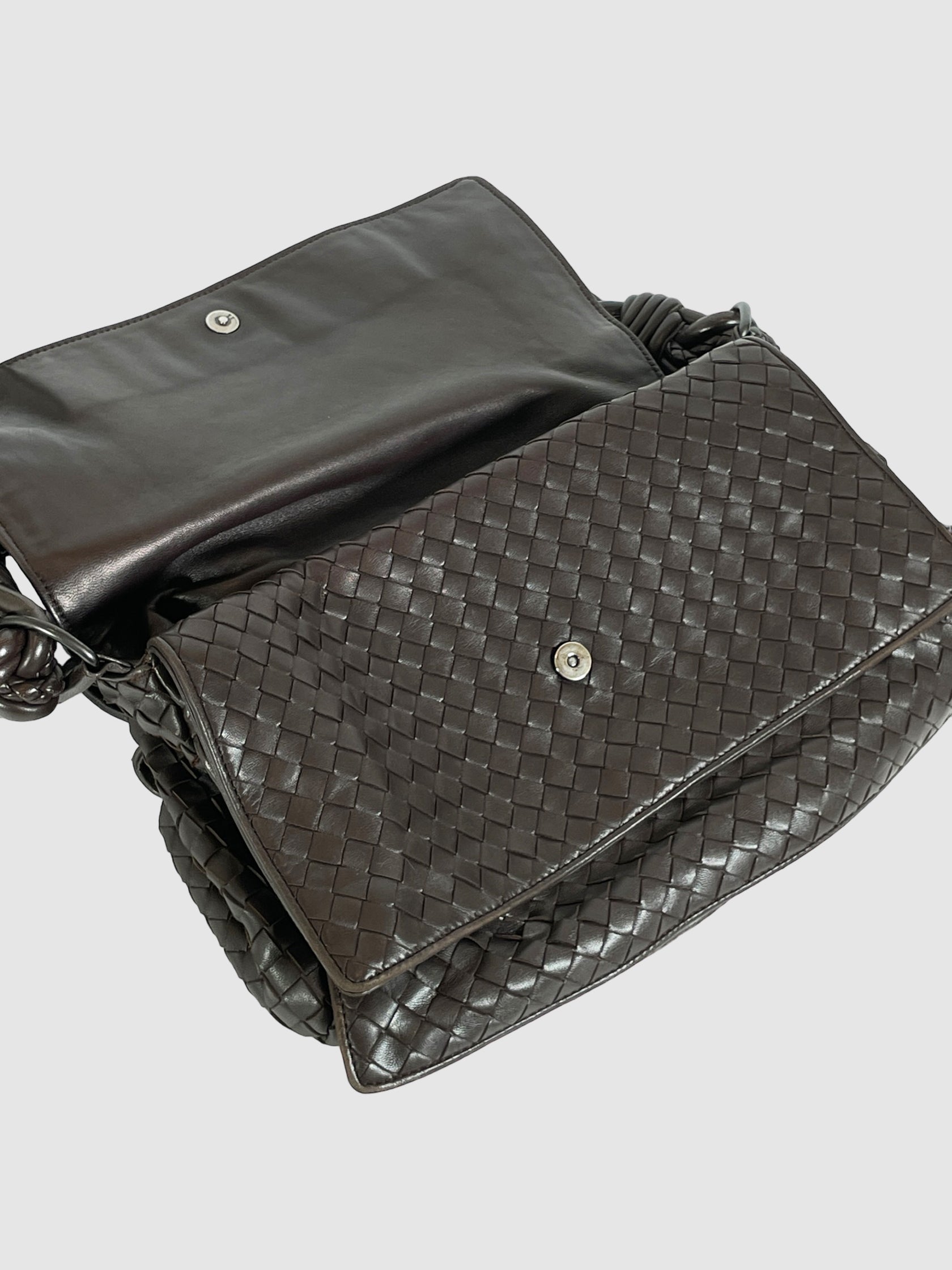 Braided Double Flap Handbag