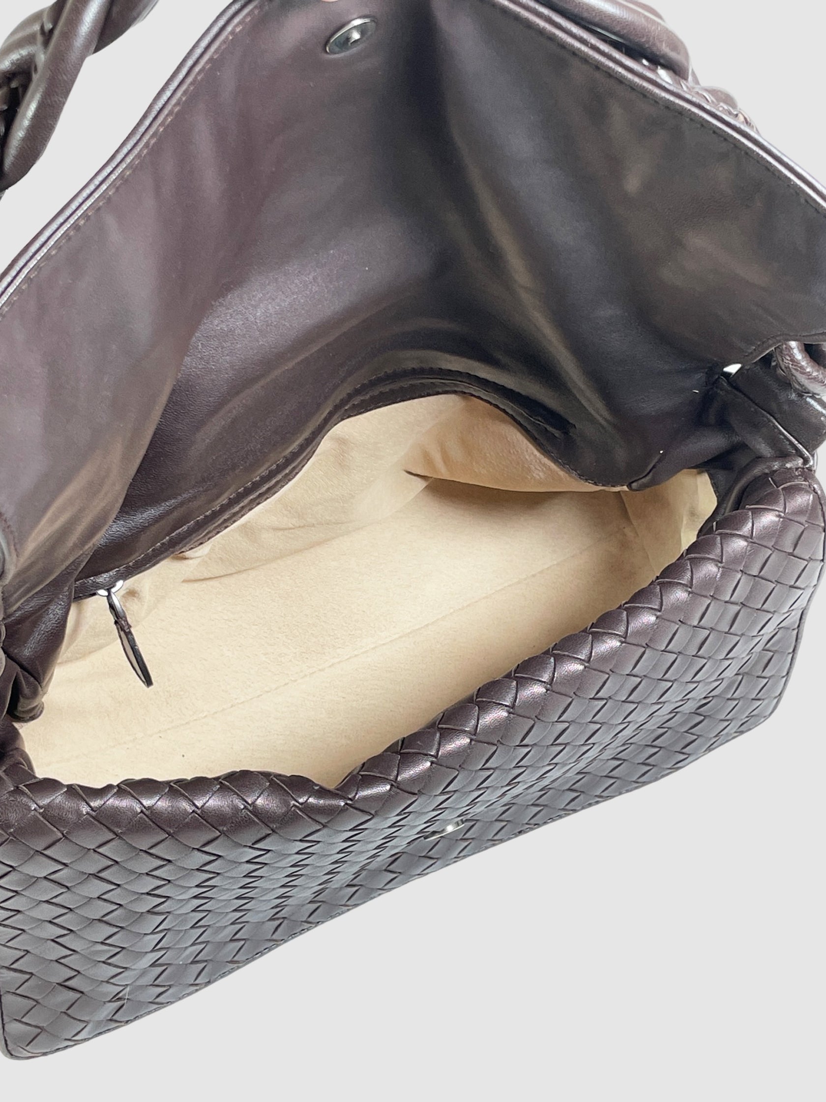 Braided Double Flap Handbag