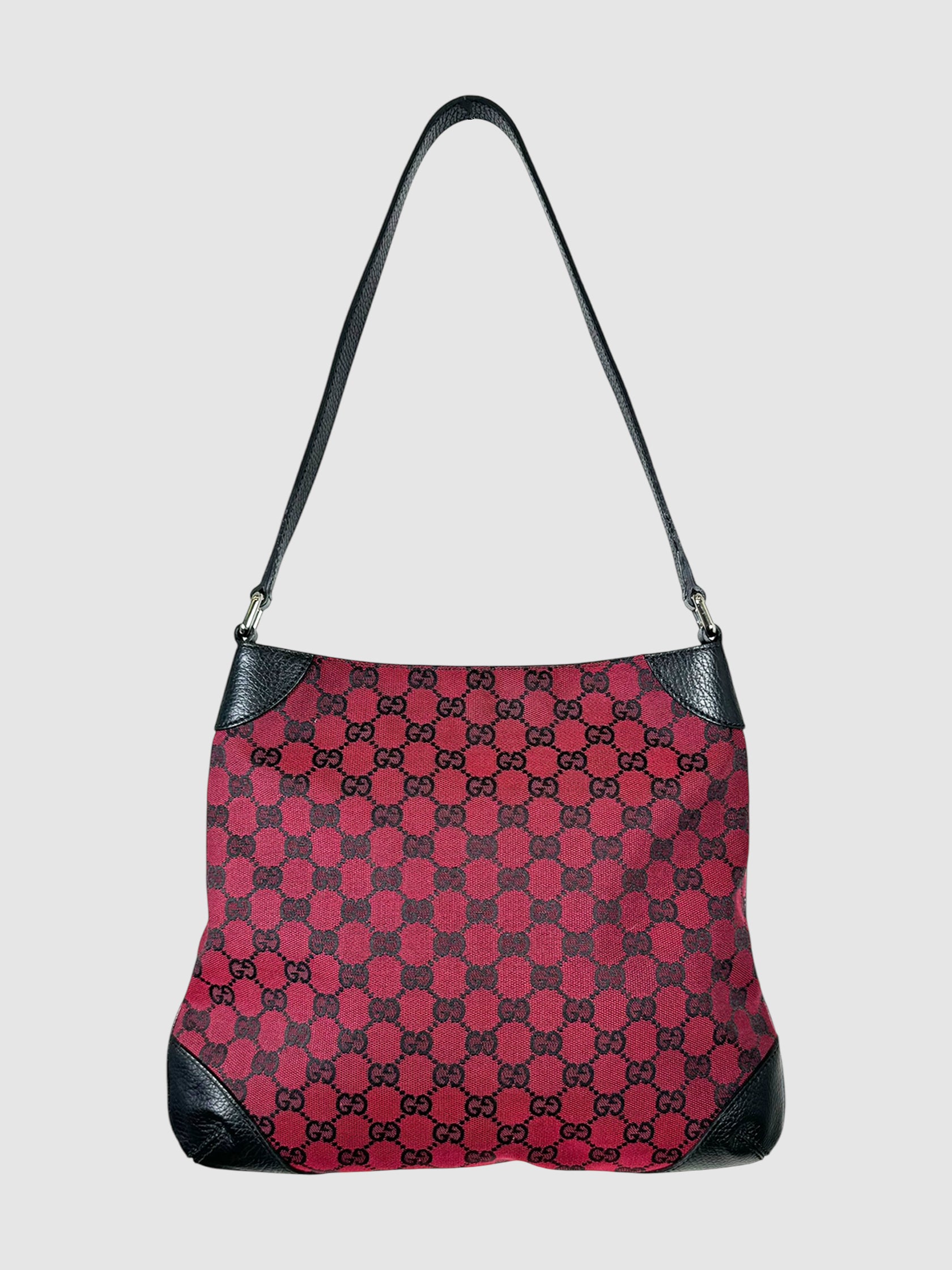 Gucci Red 2014 GG Canvas Hobo Bag Luxury Designer Resale Consignment Canada Toronto