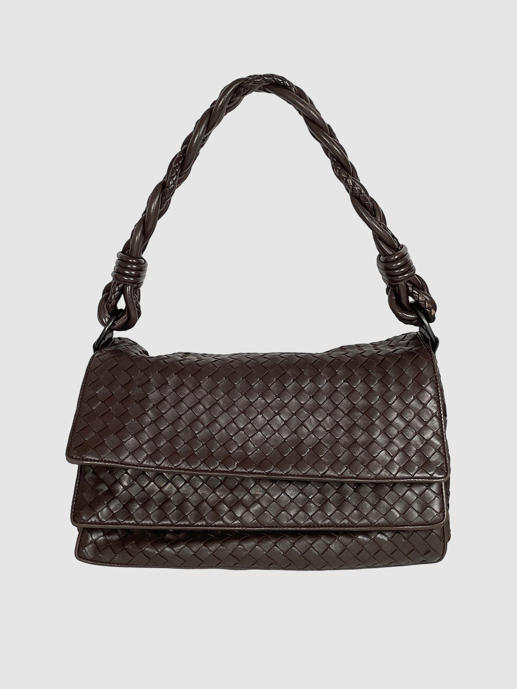 Braided Double Flap Handbag
