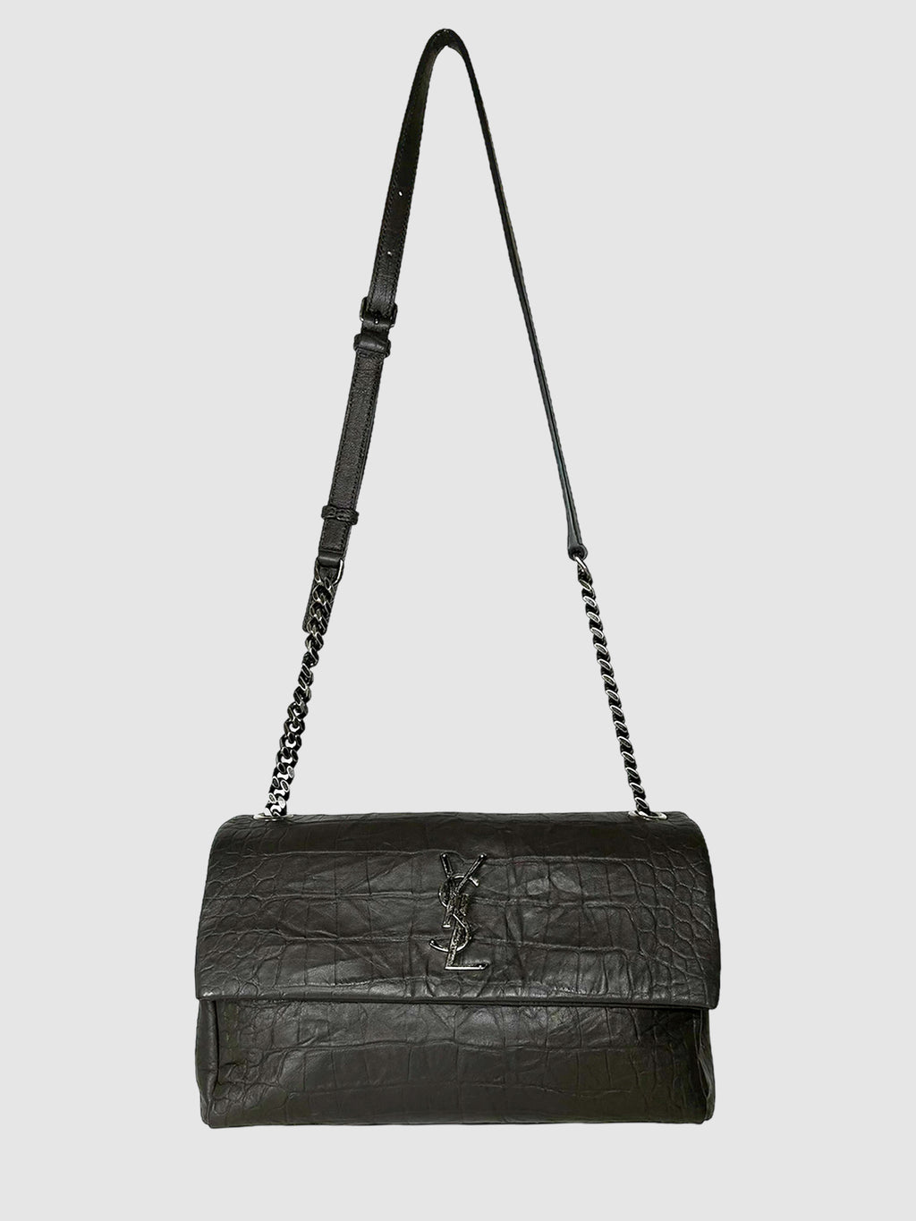 Saint Laurent Medium Croc Embossed West Hollywood Bag Consignment Secondhand Designer Luxury Resale Toronto Trendy