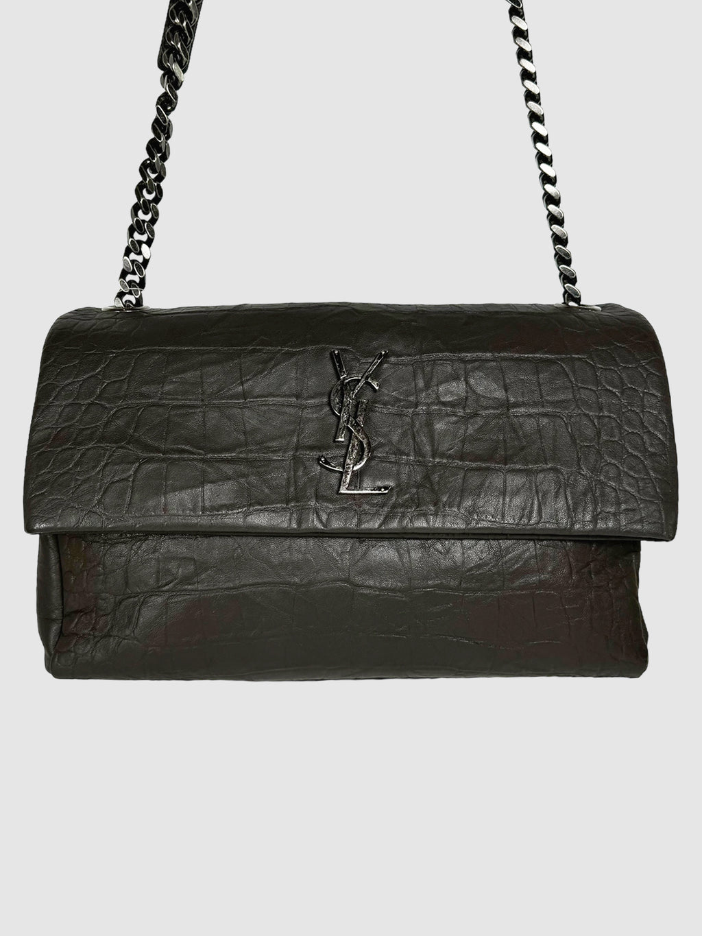 Saint Laurent Medium Croc Embossed West Hollywood Bag Consignment Secondhand Designer Luxury Resale Toronto Trendy