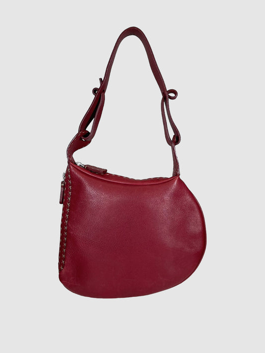 Liz Claiborne Pebbled Leather Crossbody Vintage Handbag Taupe 