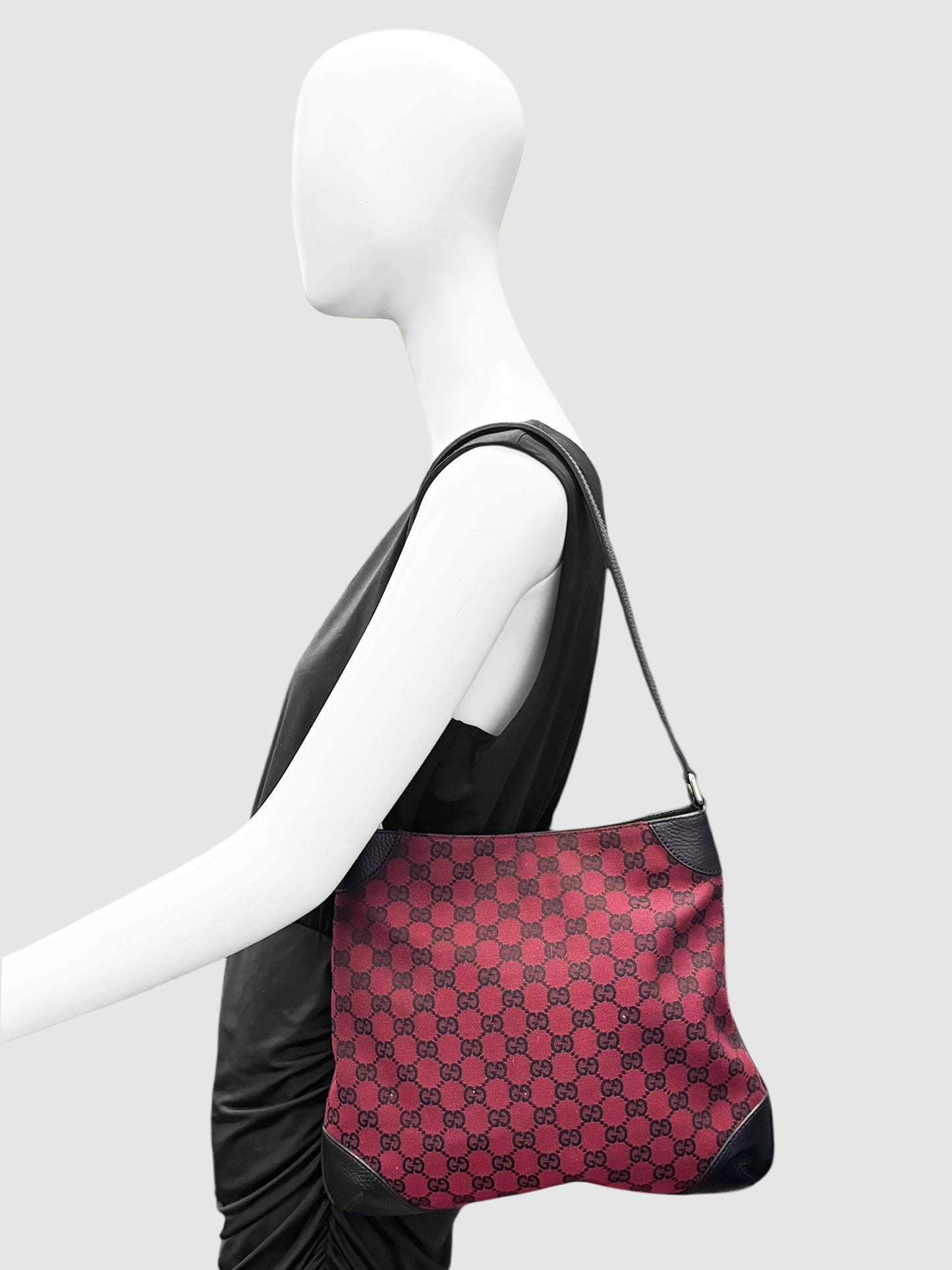 Gucci Red 2014 GG Canvas Hobo Bag Luxury Designer Resale Consignment Canada Toronto