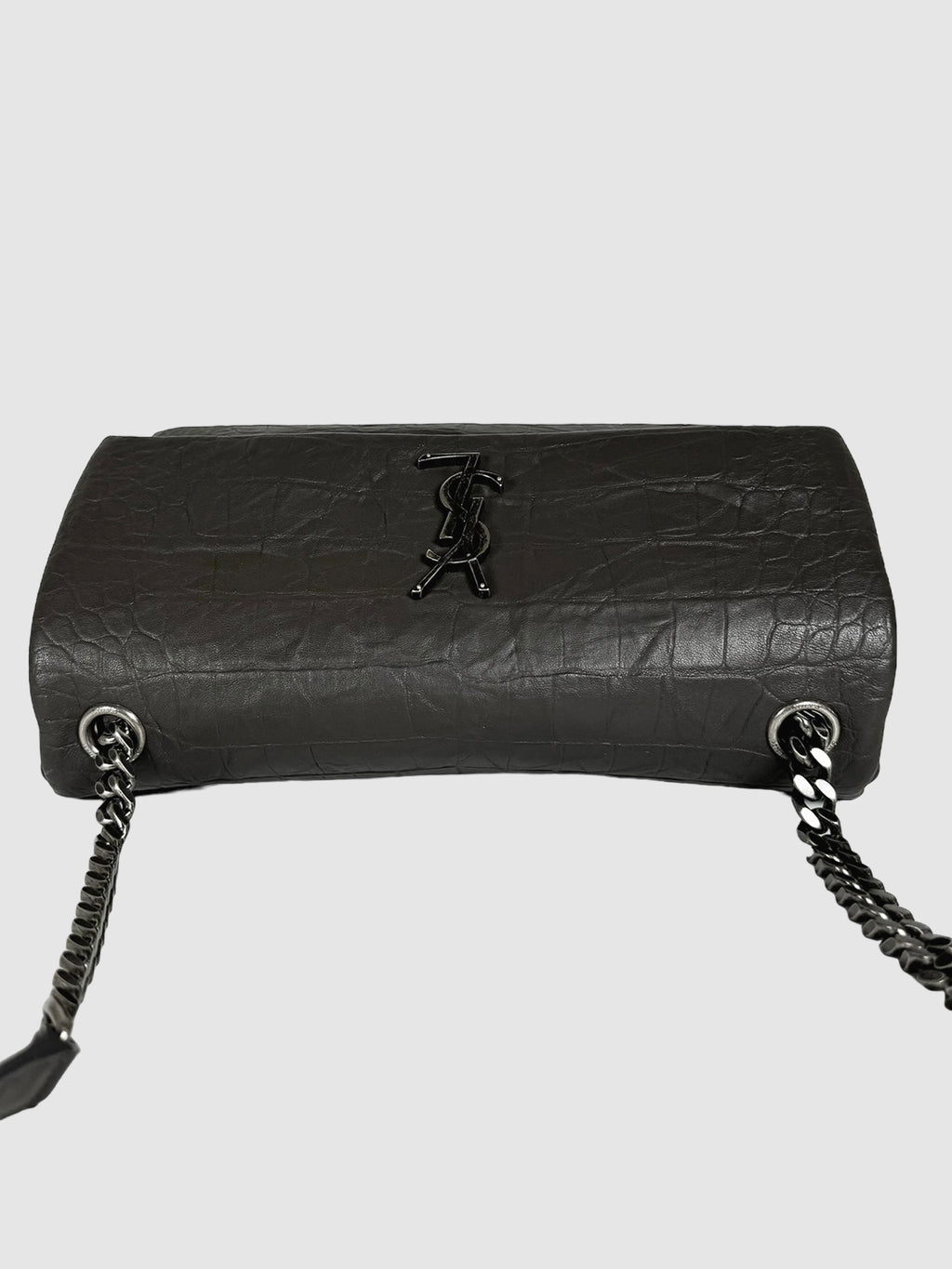 Saint Laurent Medium Croc Embossed West Hollywood Bag Consignment Secondhand Designer Luxury Resale Toronto Trendy