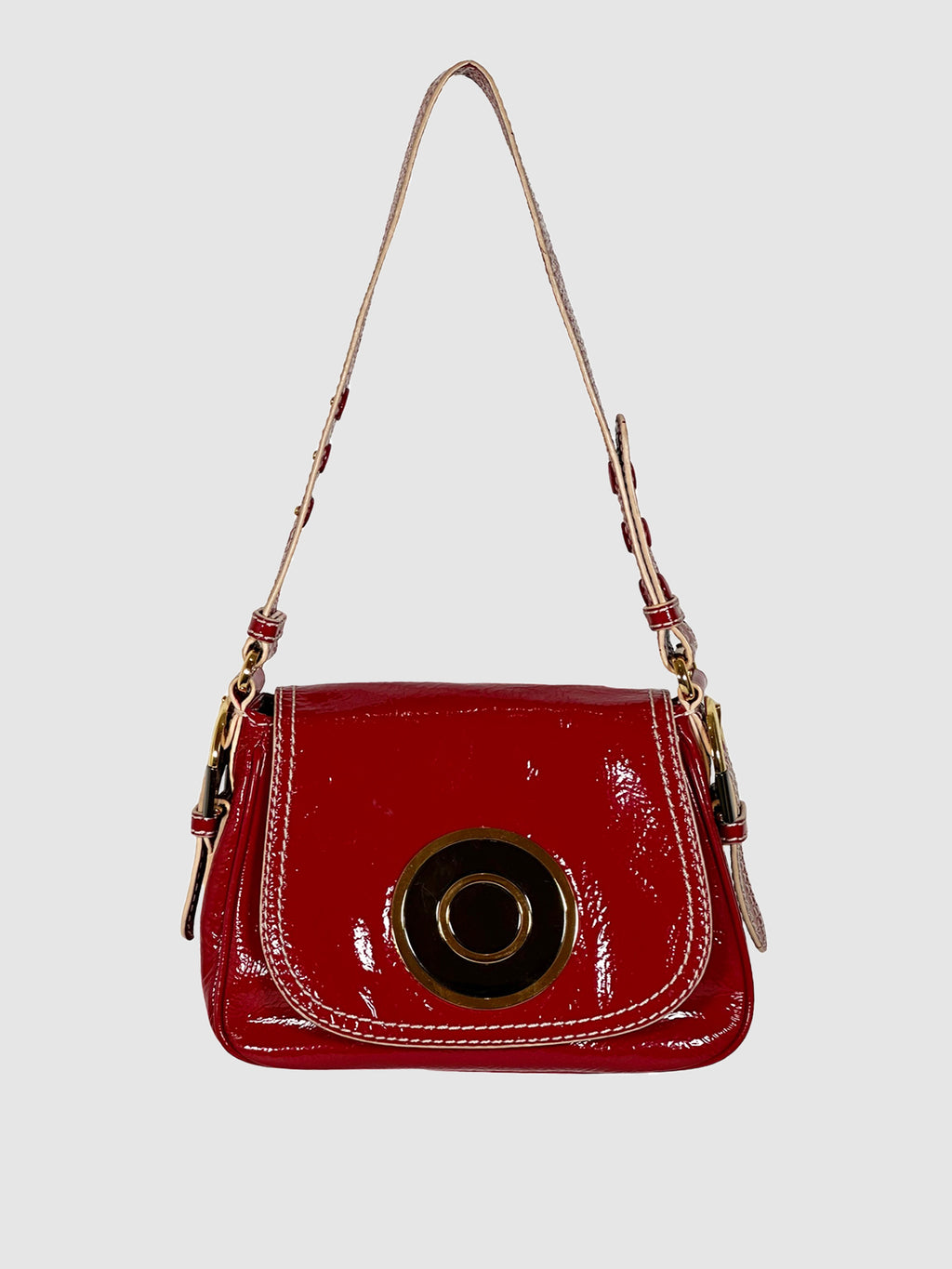 Badgley Mischka Patent Leather Flap Shoulder Bag
