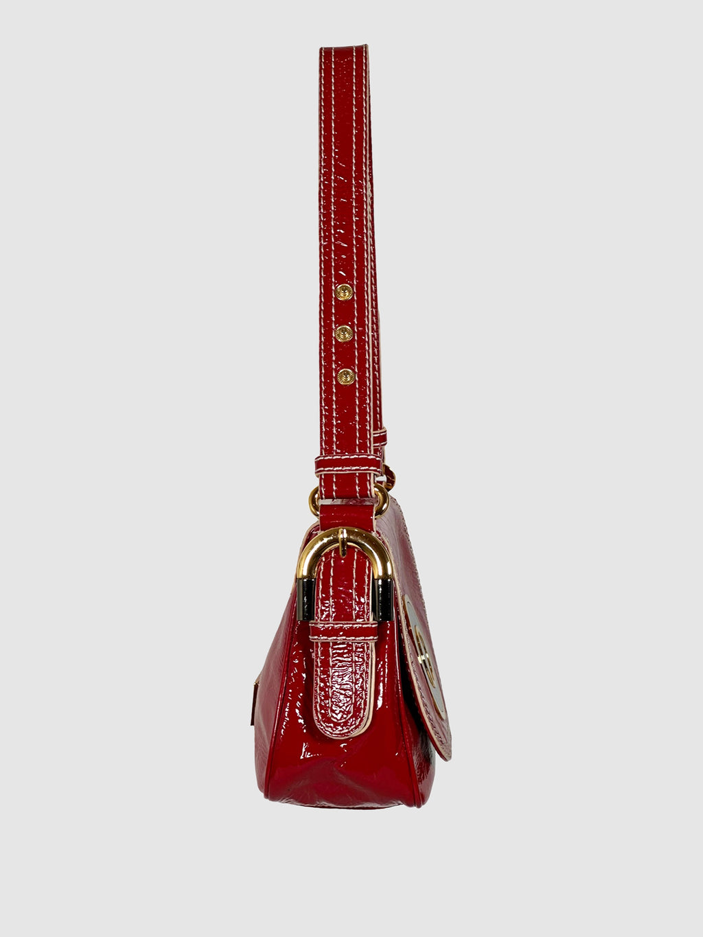 Badgley Mischka Patent Leather Flap Shoulder Bag