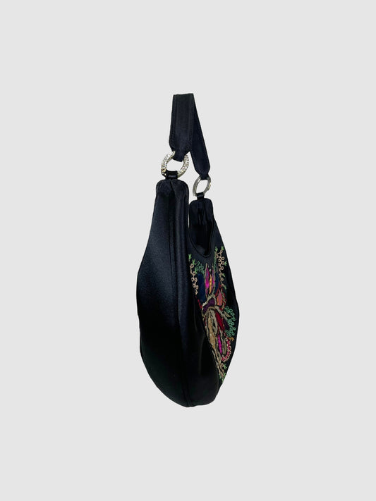 Oscar de la Renta Small Satin Embellished Handbag