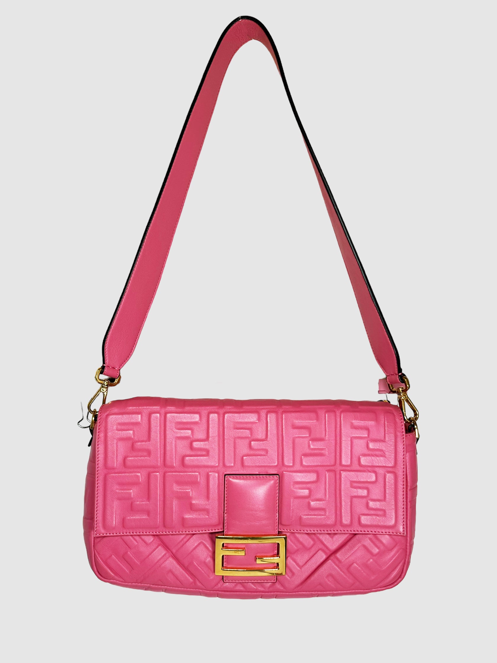 Leather Nappa FF Baguette Bag