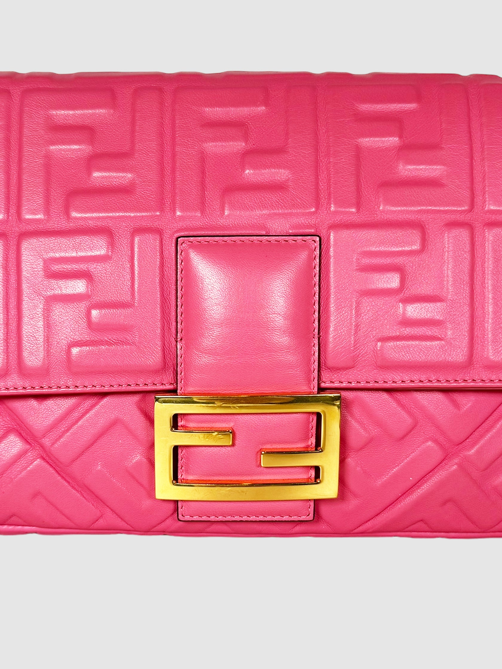 Leather Nappa FF Baguette Bag