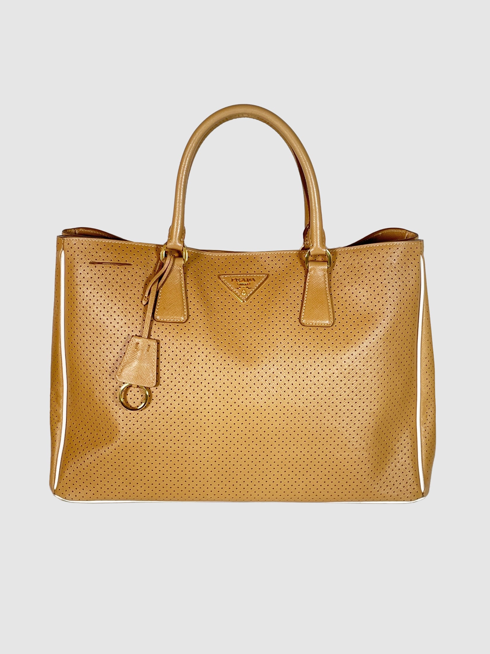 Large Perforated Saffiano Leather Gardener's Tote