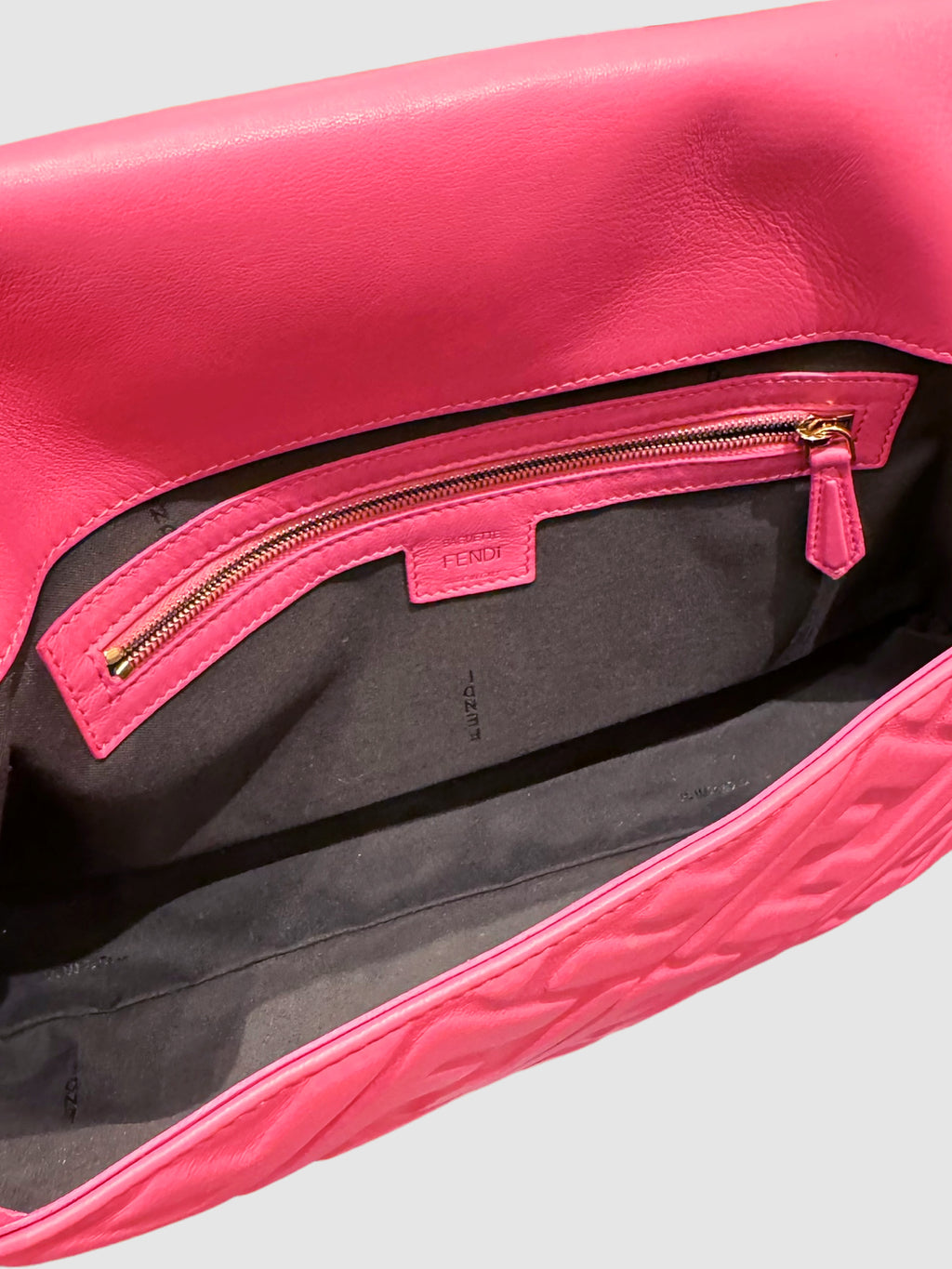 Leather Nappa FF Baguette Bag