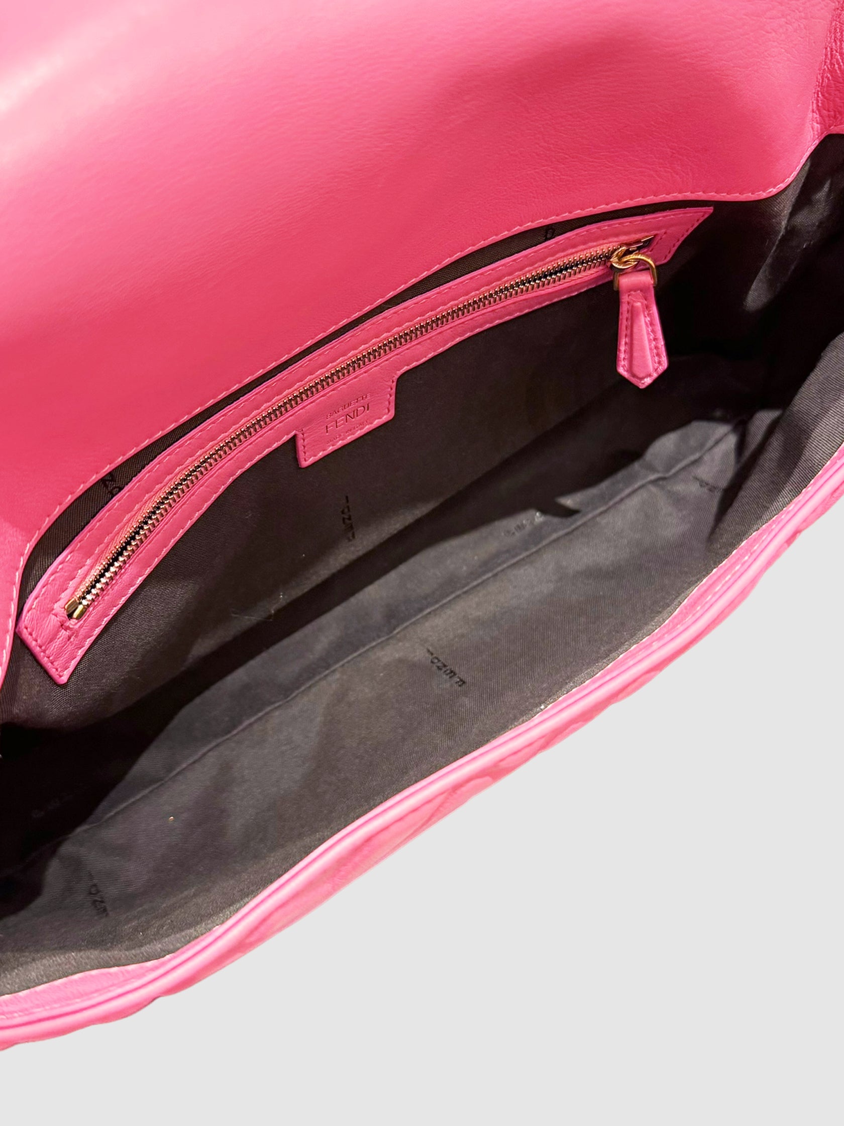 Leather Nappa FF Baguette Bag