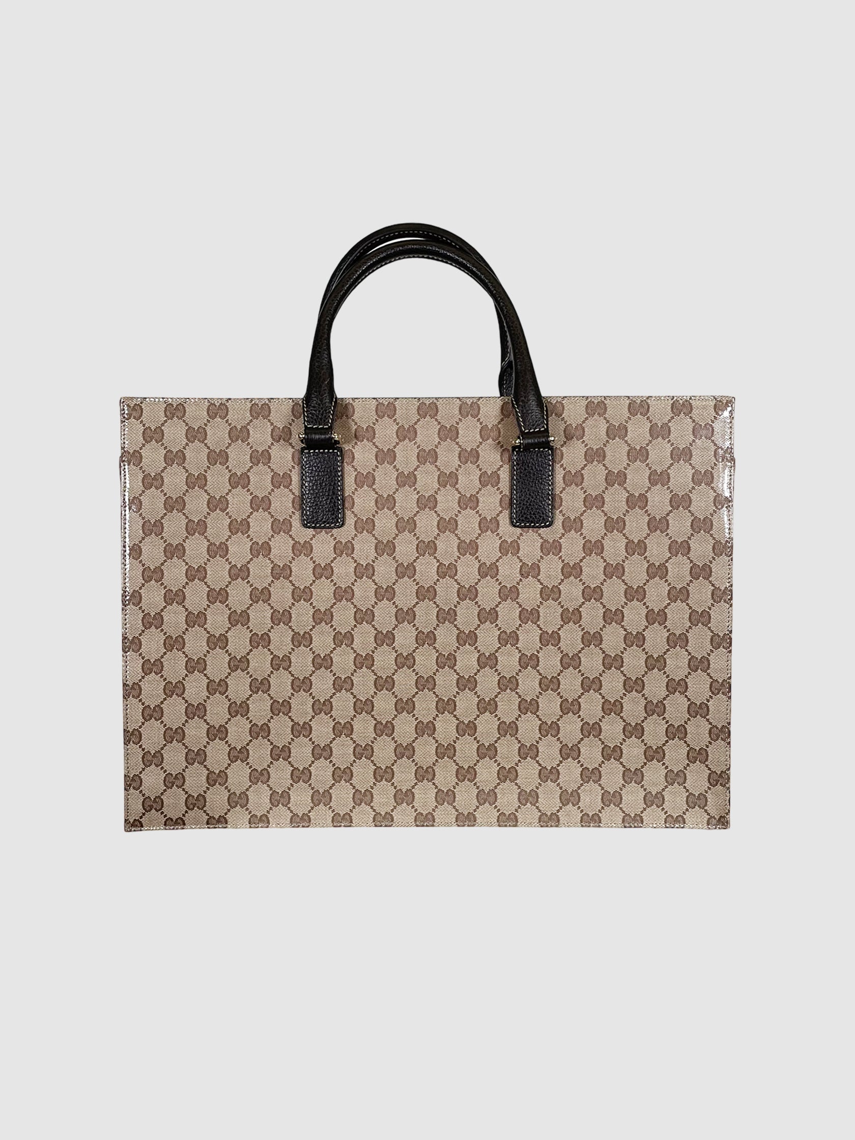 Leather Monogram Briefcase