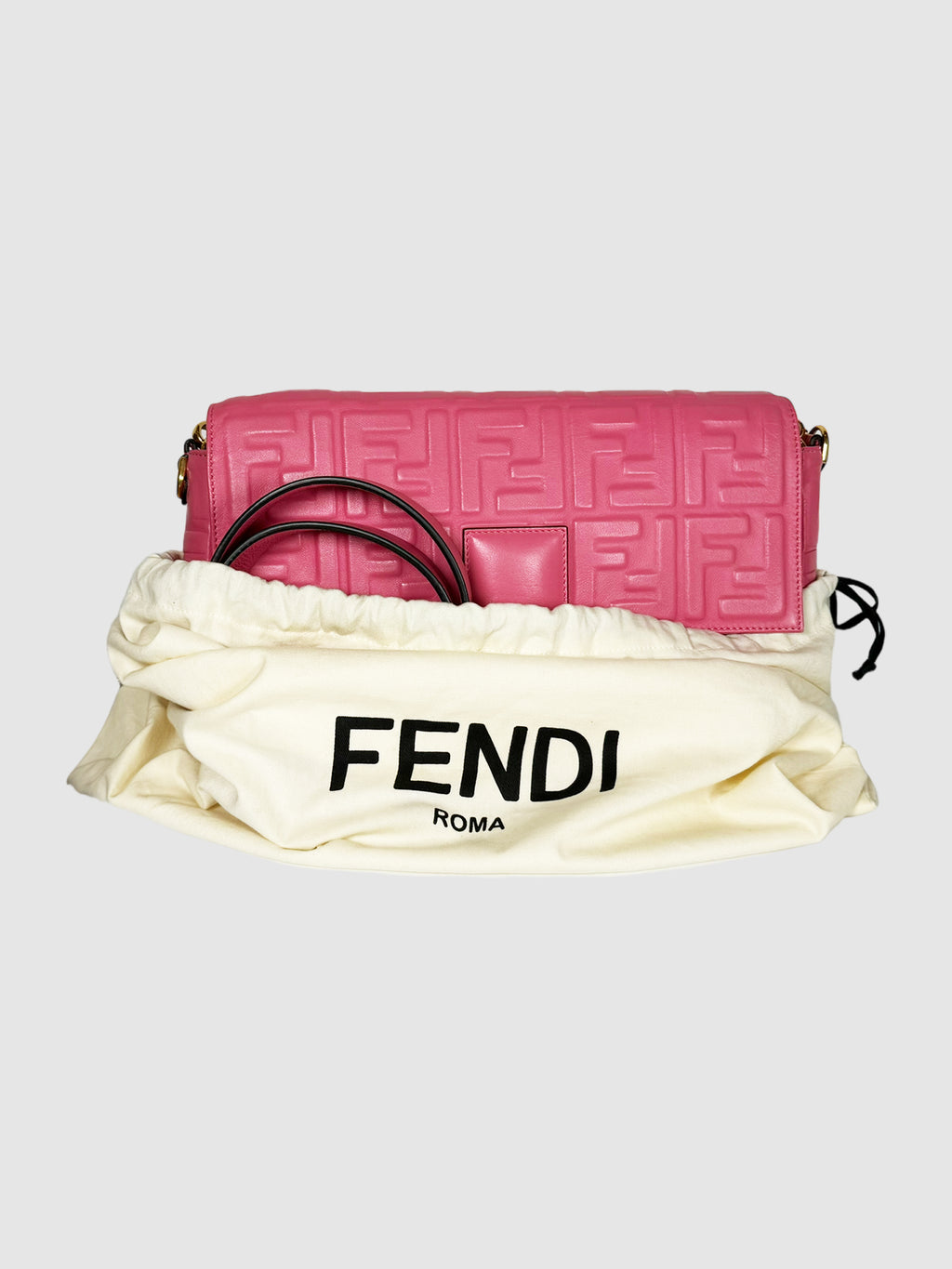 Leather Nappa FF Baguette Bag