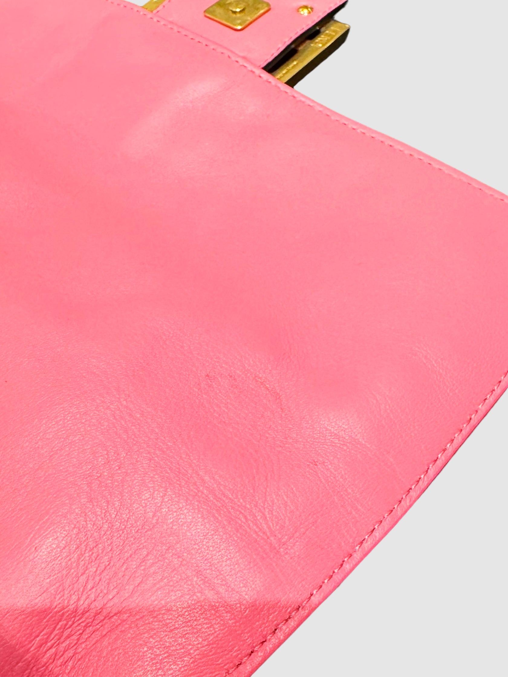 Leather Nappa FF Baguette Bag