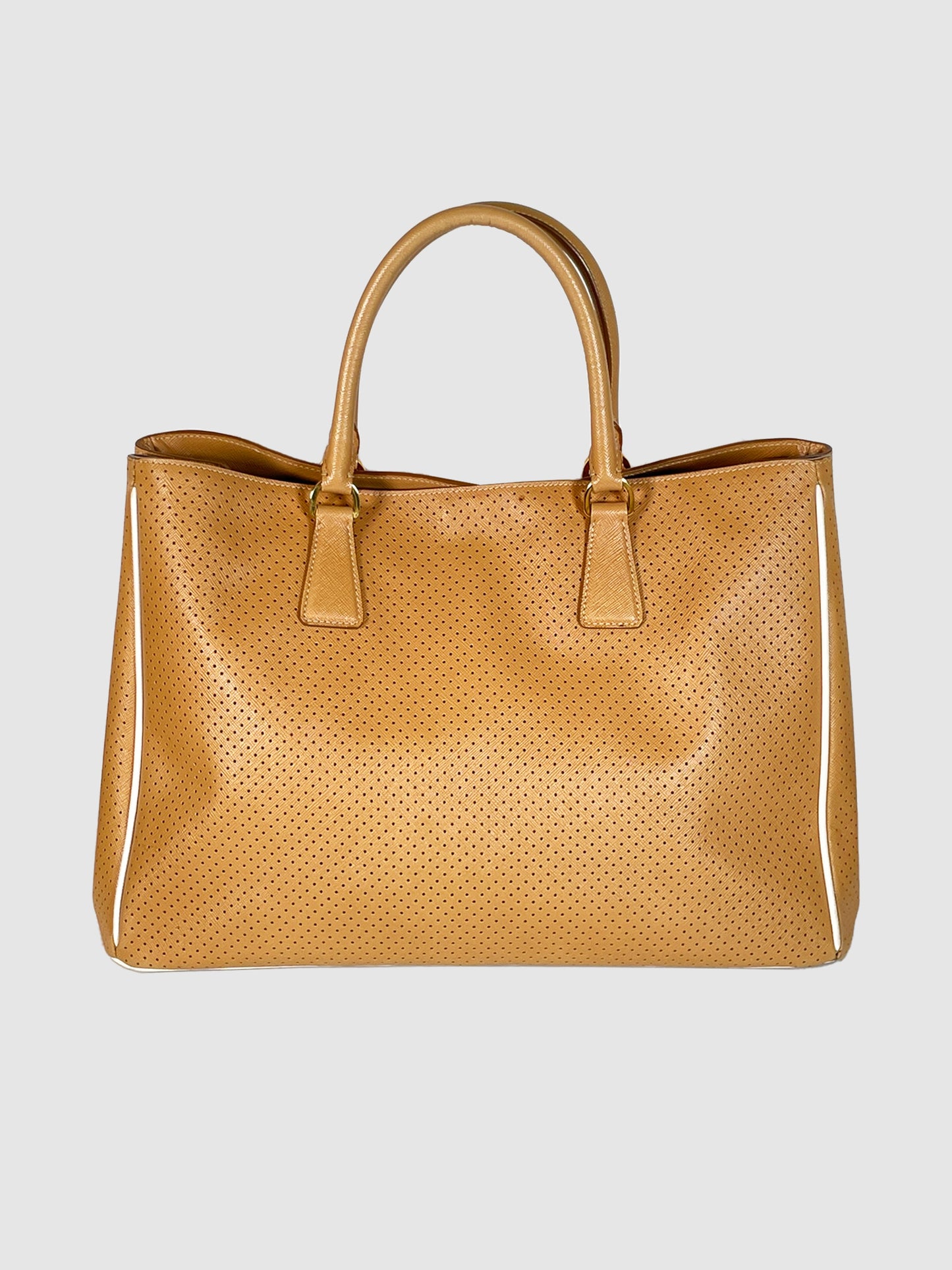 Large Perforated Saffiano Leather Gardener's Tote