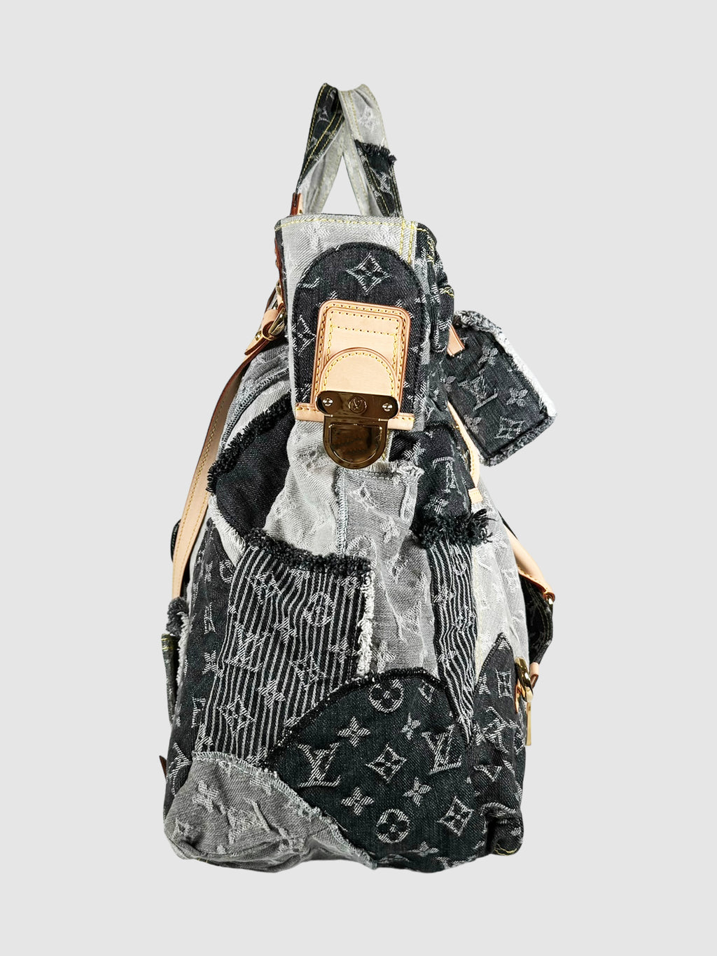2007 XL Denim Patchwork Cabby Tote