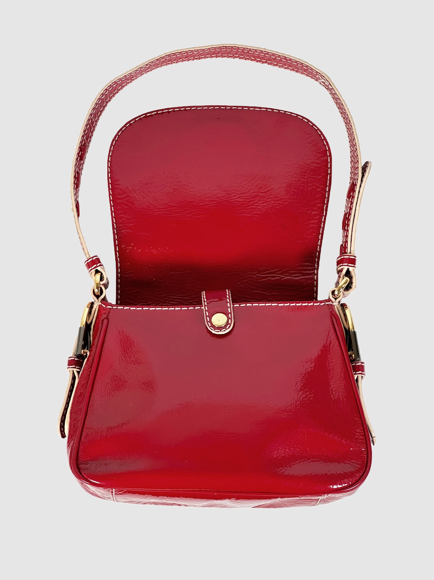 Badgley Mischka Patent Leather Flap Shoulder Bag