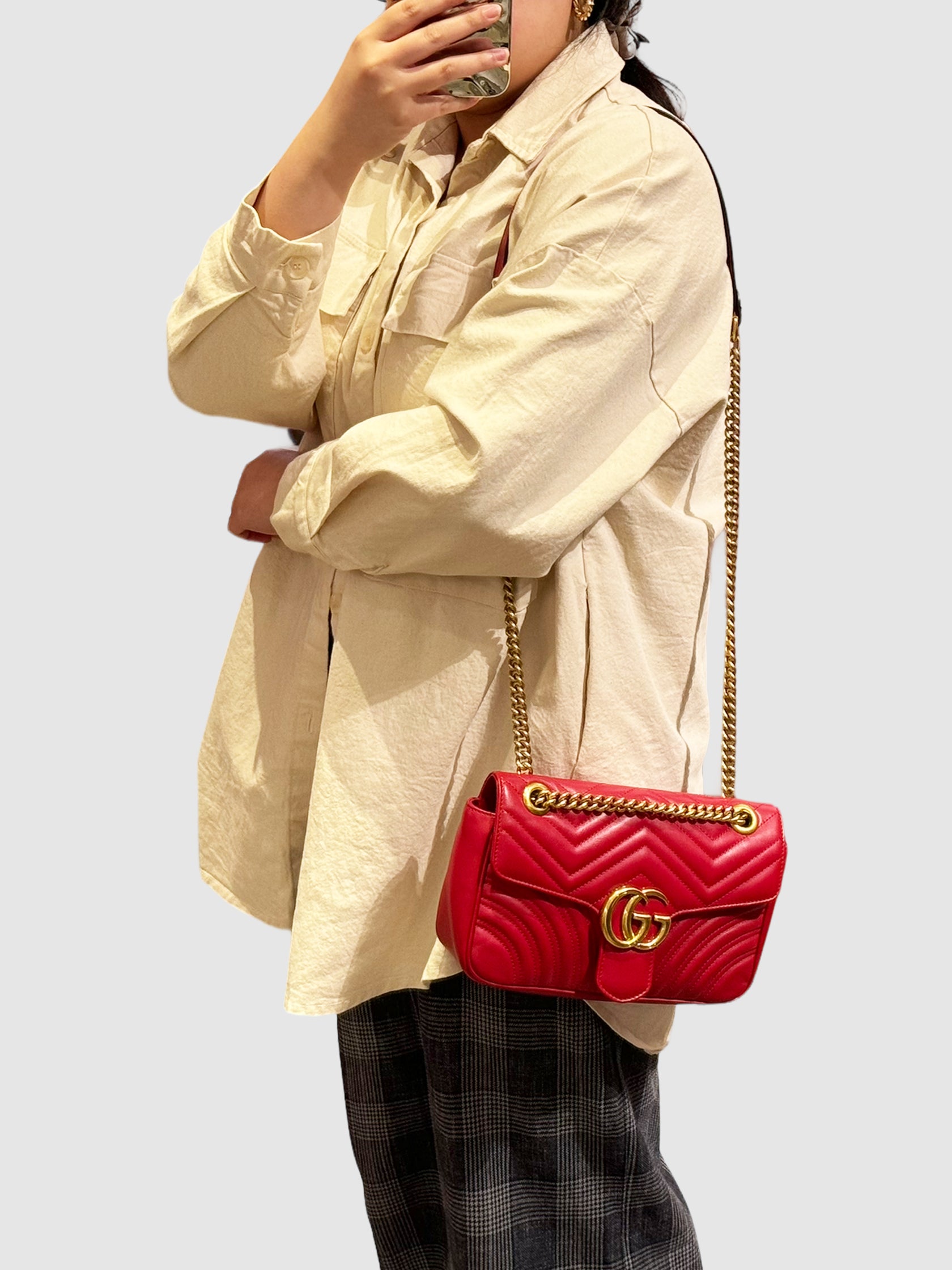 Leather Matelasse GG Marmont Bag