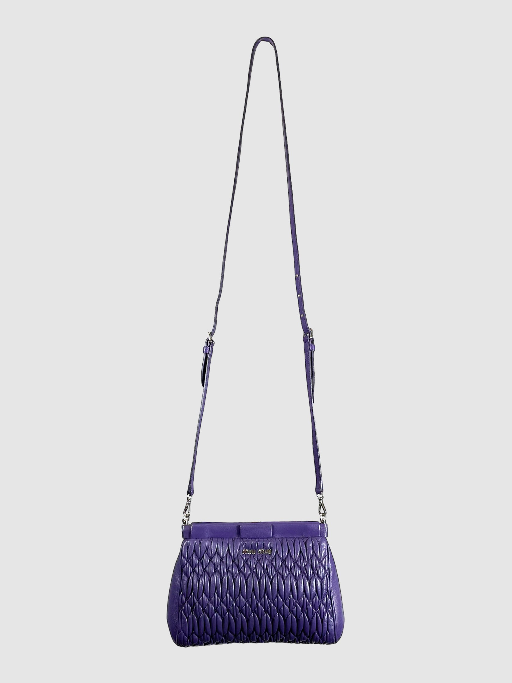 Matelassé Leather Clutch